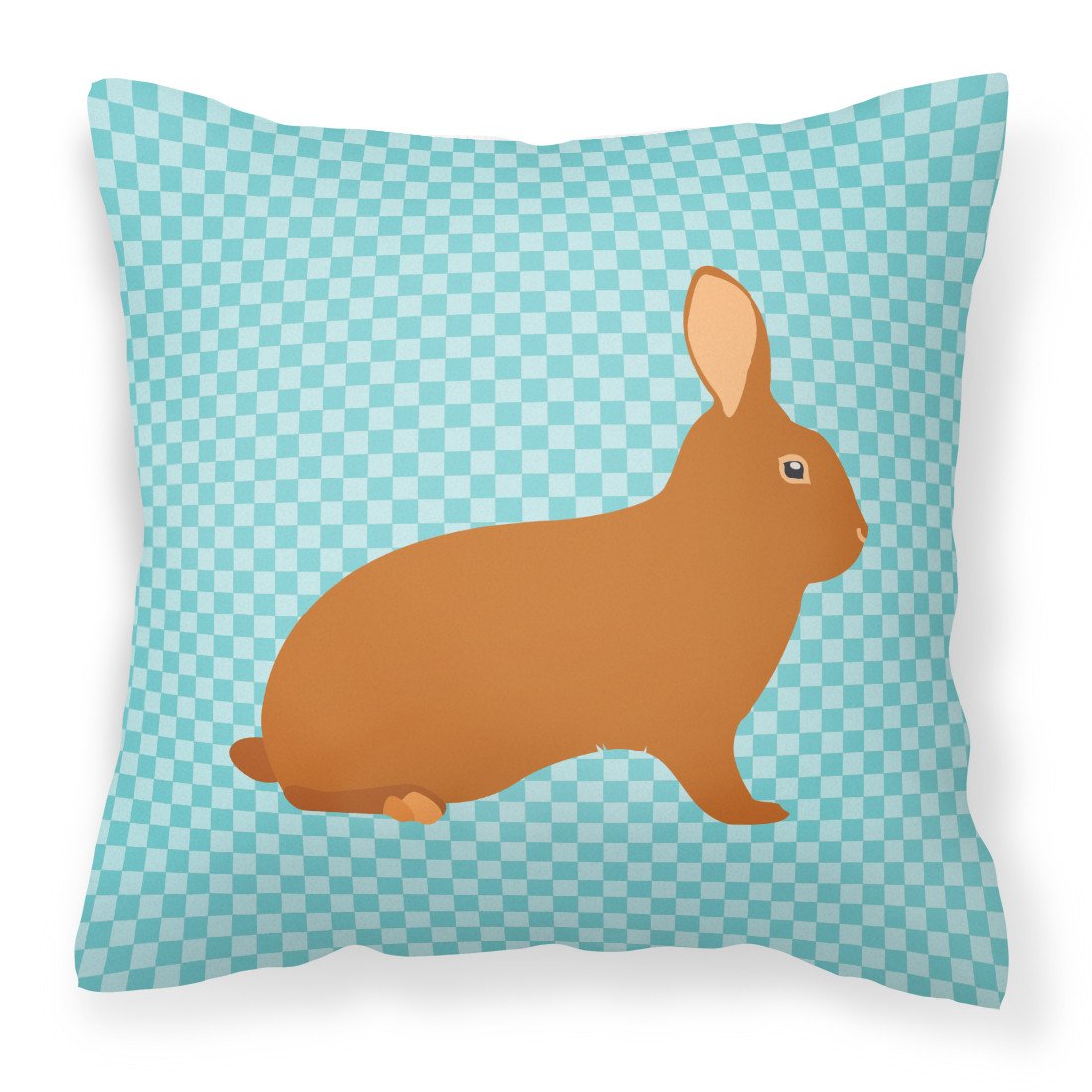 Rex Rabbit Blue Check Fabric Decorative Pillow BB8143PW1818 by Caroline&#39;s Treasures