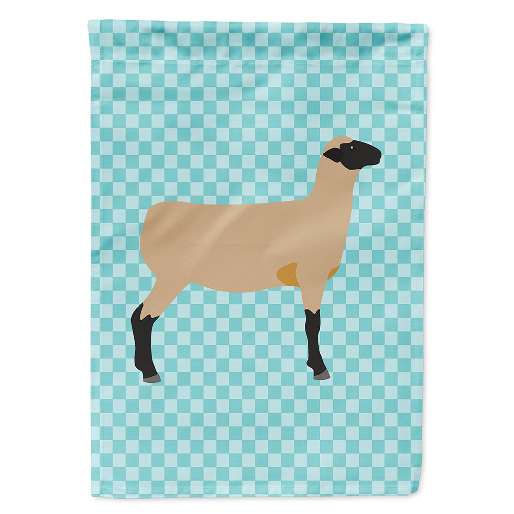 Hampshire Down Sheep Blue Check Flag Canvas House Size BB8150CHF