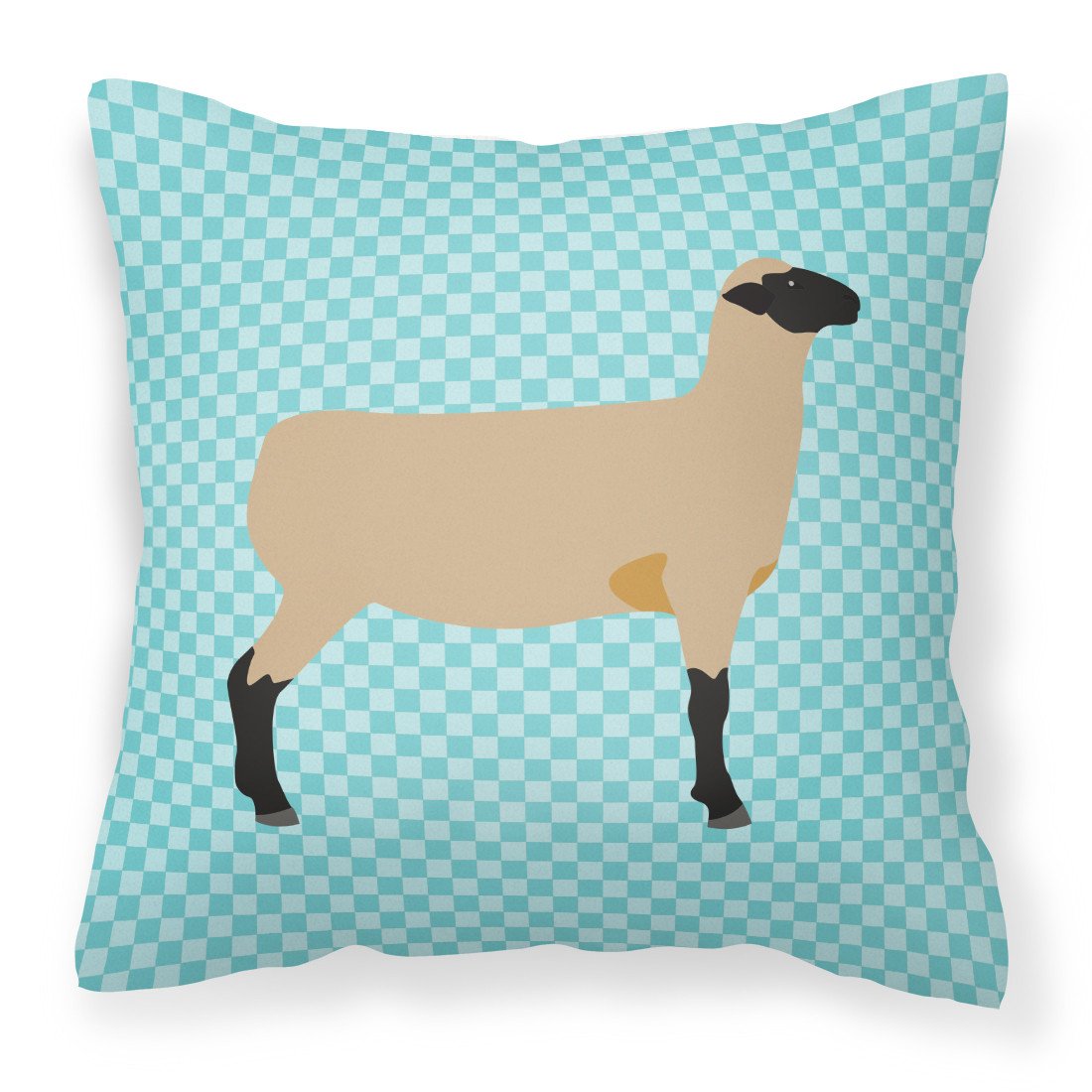 Hampshire Down Sheep Blue Check Fabric Decorative Pillow BB8150PW1818 by Caroline&#39;s Treasures