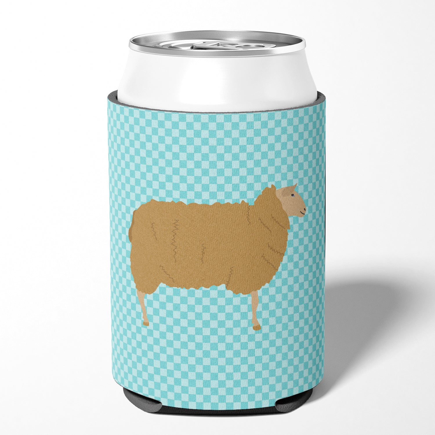 East Friesian Sheep Blue Check Can or Bottle Hugger BB8151CC