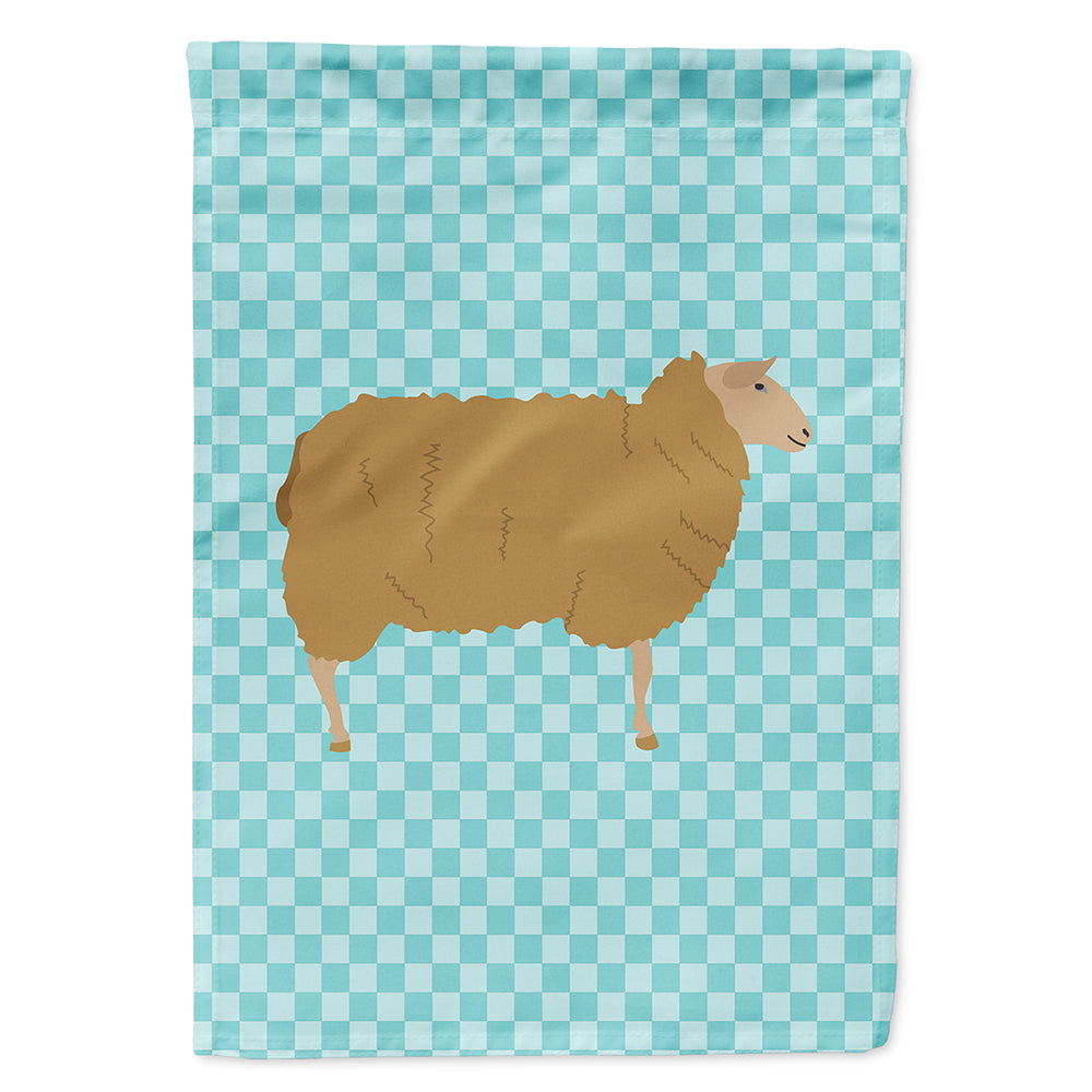 East Friesian Sheep Blue Check Flag Canvas House Size BB8151CHF