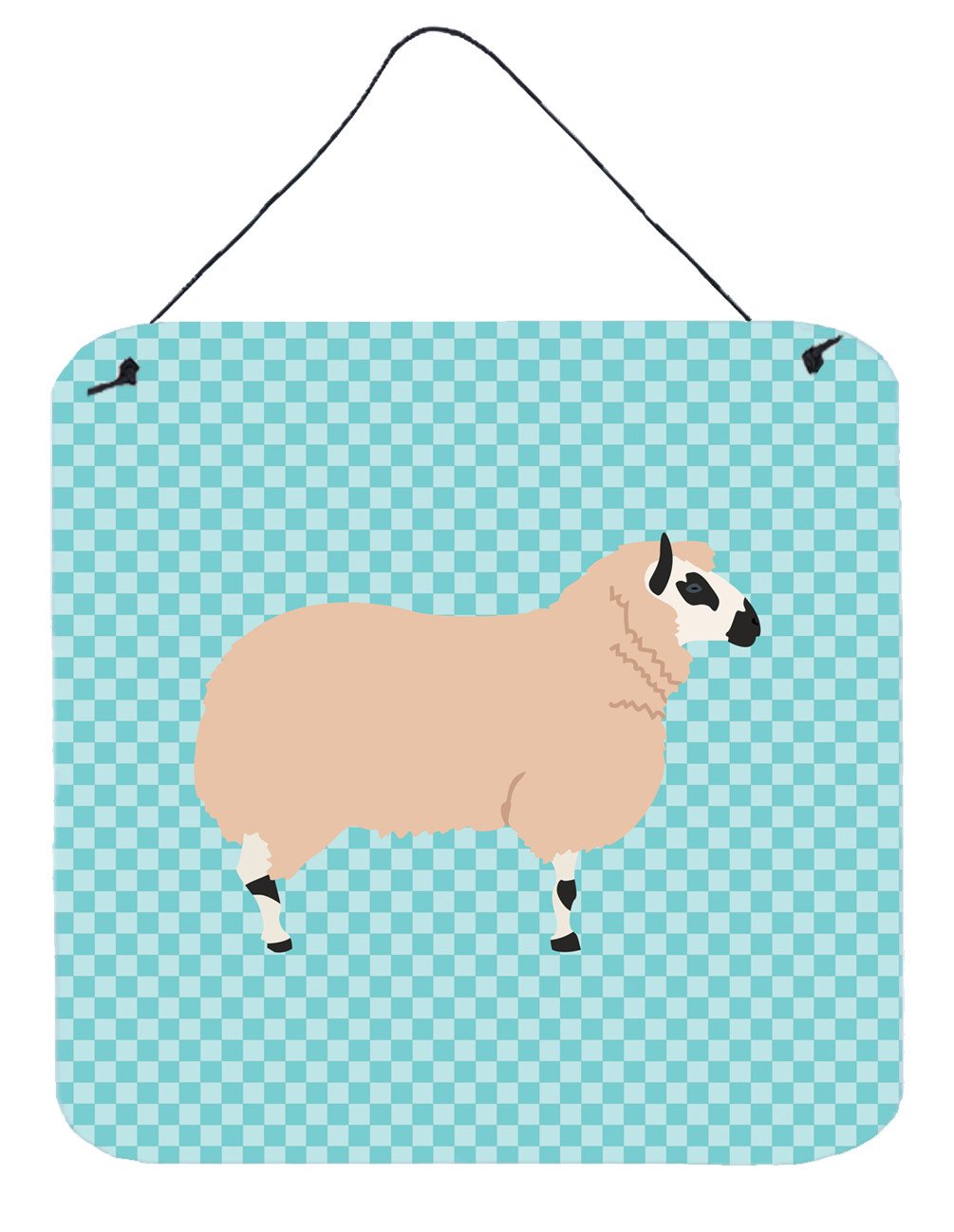 Kerry Hill Sheep Blue Check Wall or Door Hanging Prints BB8153DS66 by Caroline's Treasures