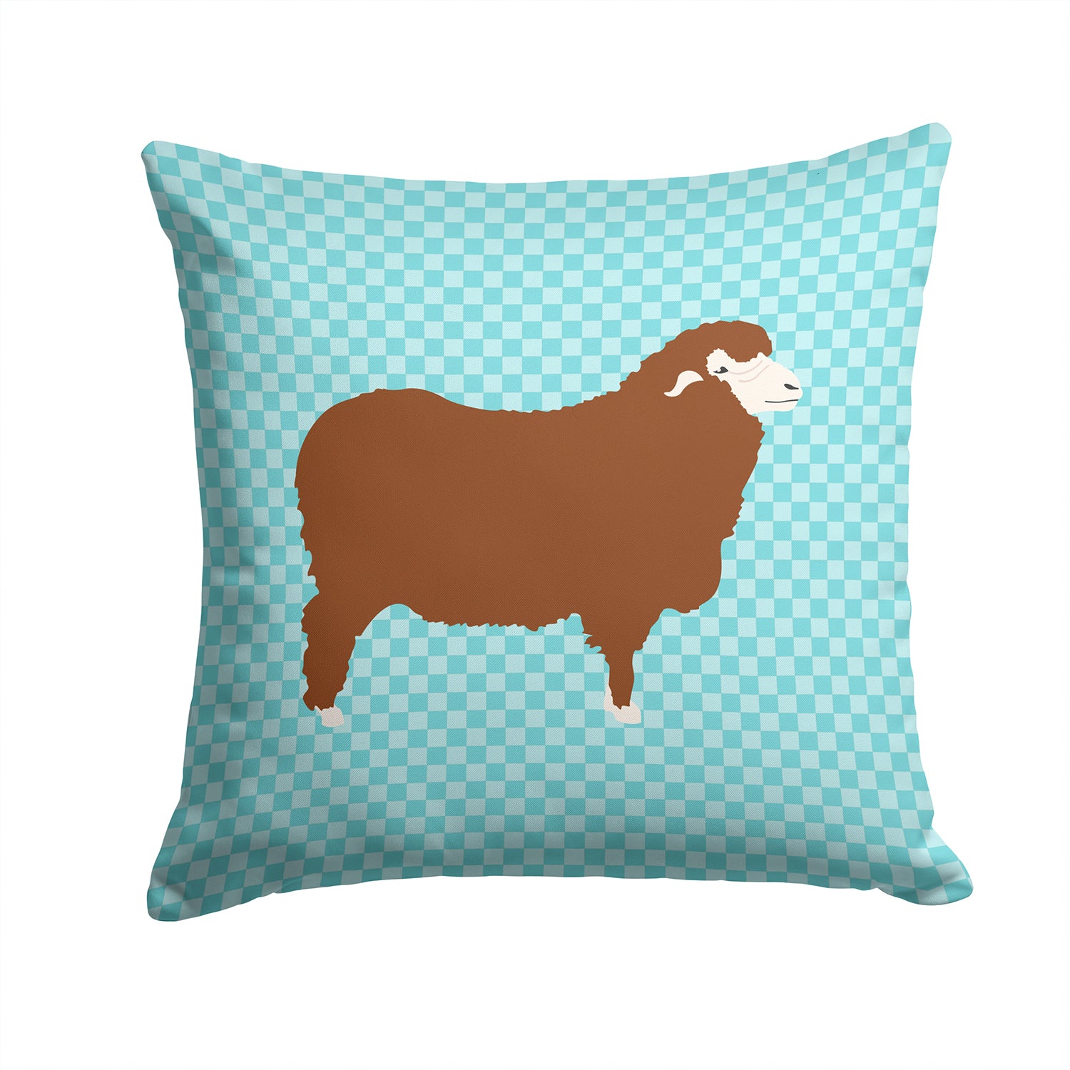 Merino Sheep Blue Check Fabric Decorative Pillow BB8155PW1414 - the-store.com