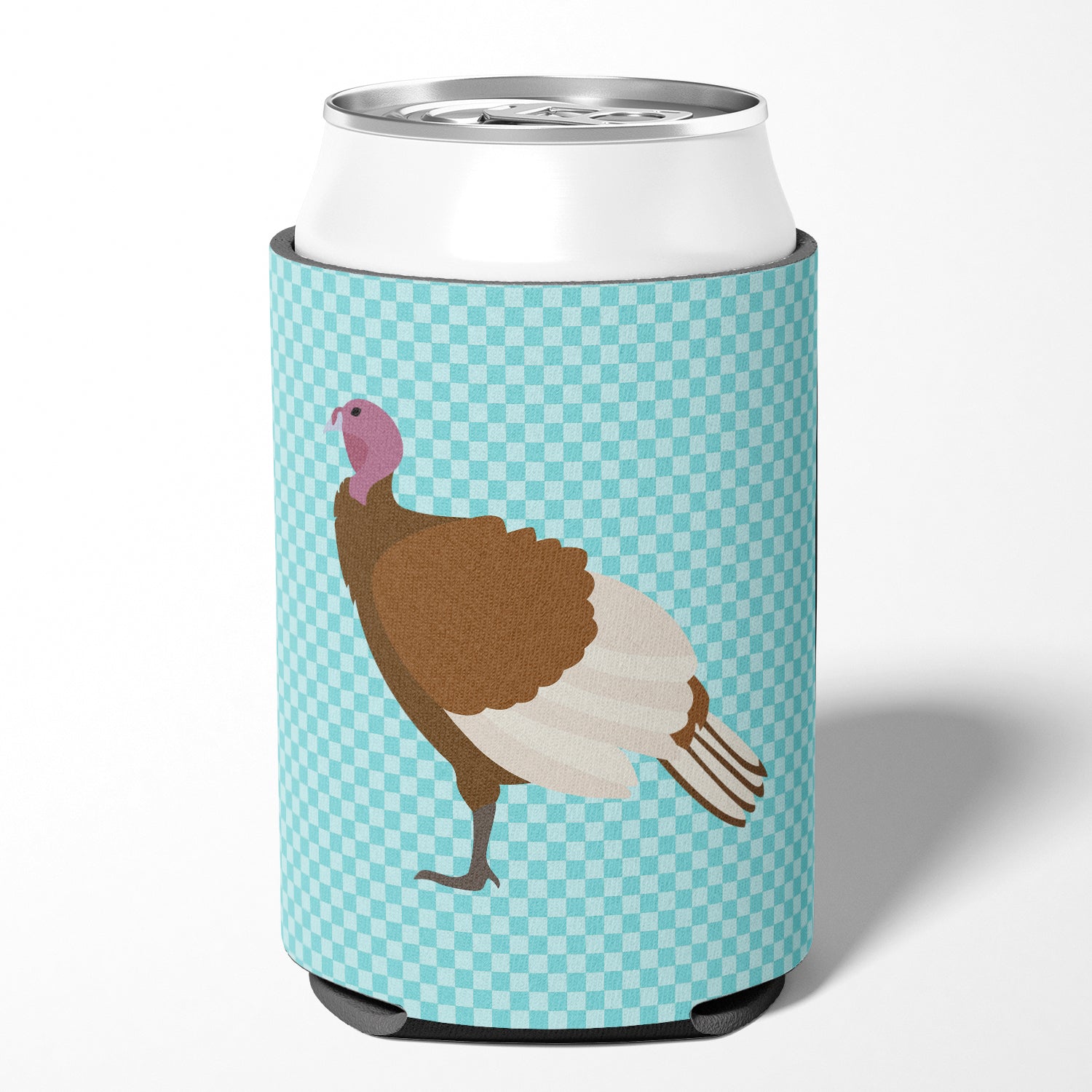 Bourbon Red Turkey Hen Blue Check Can or Bottle Hugger BB8156CC  the-store.com.