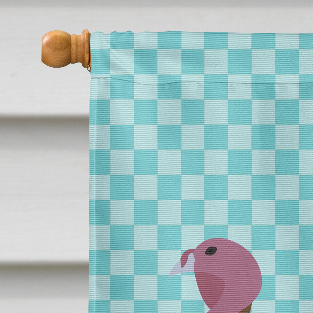 Bourbon Red Turkey Hen Blue Check Flag Canvas House Size BB8156CHF  the-store.com.