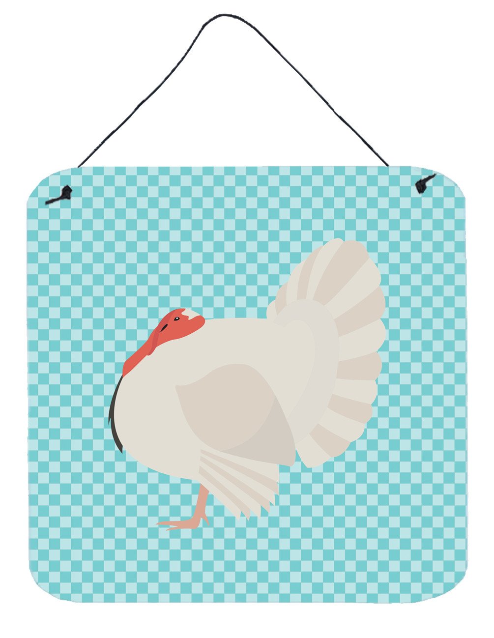 White Holland Turkey Blue Check Wall or Door Hanging Prints BB8157DS66 by Caroline's Treasures