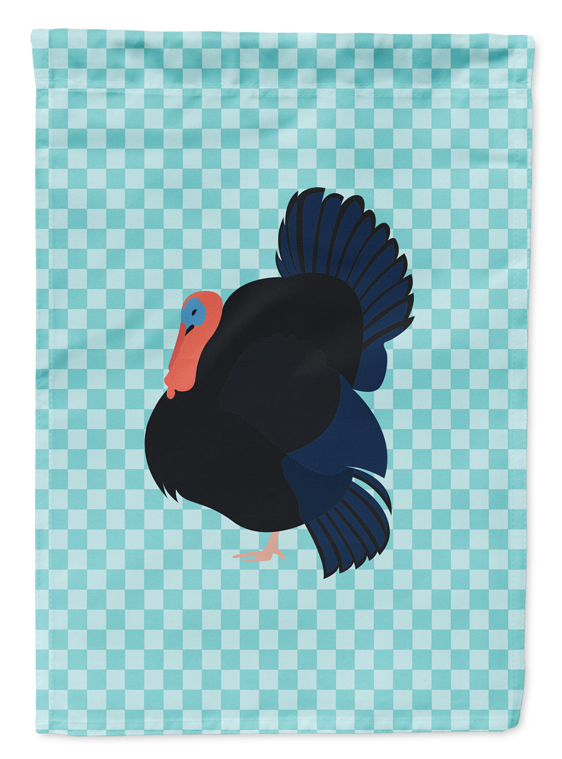 Norfolk Black Turkey Blue Check Flag Garden Size