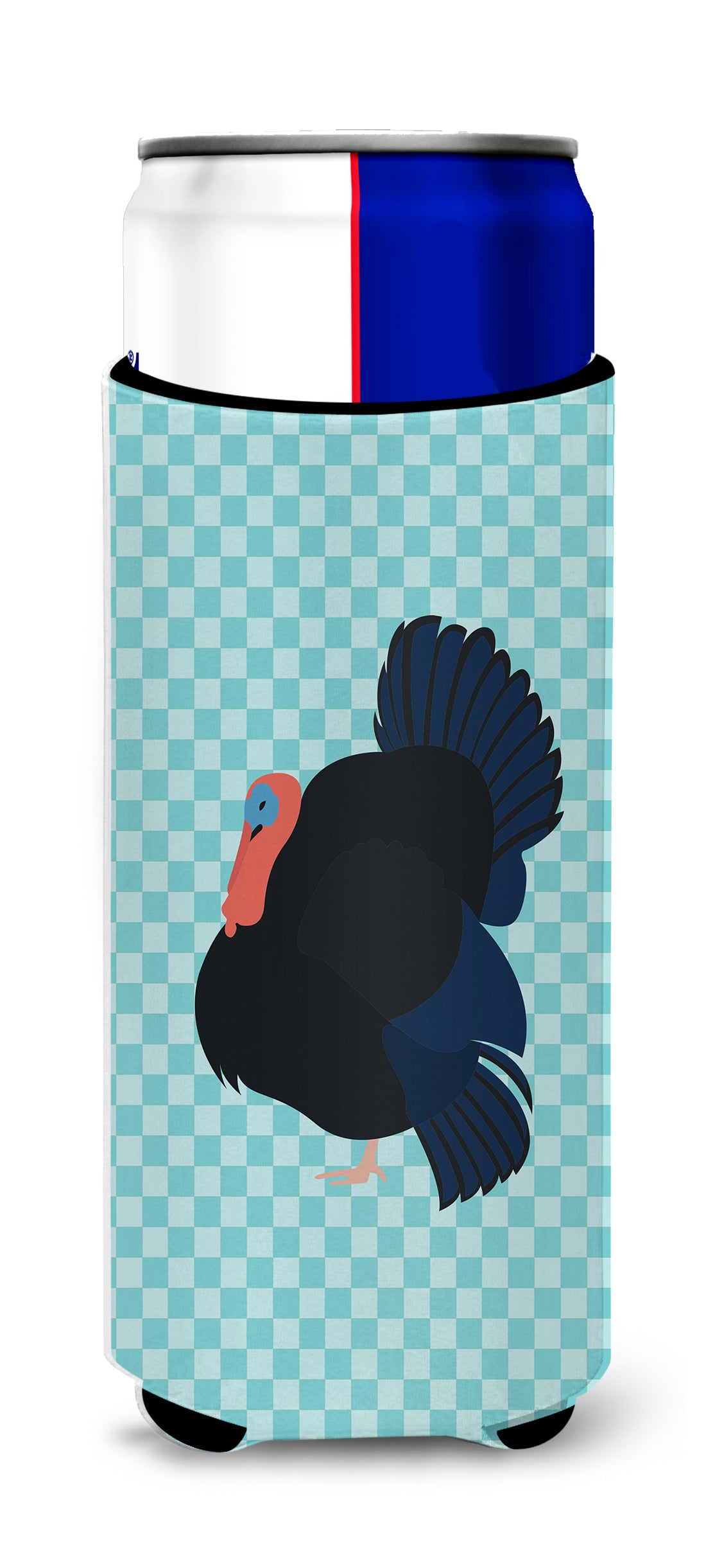 Norfolk Black Turkey Blue Check  Ultra Hugger for slim cans