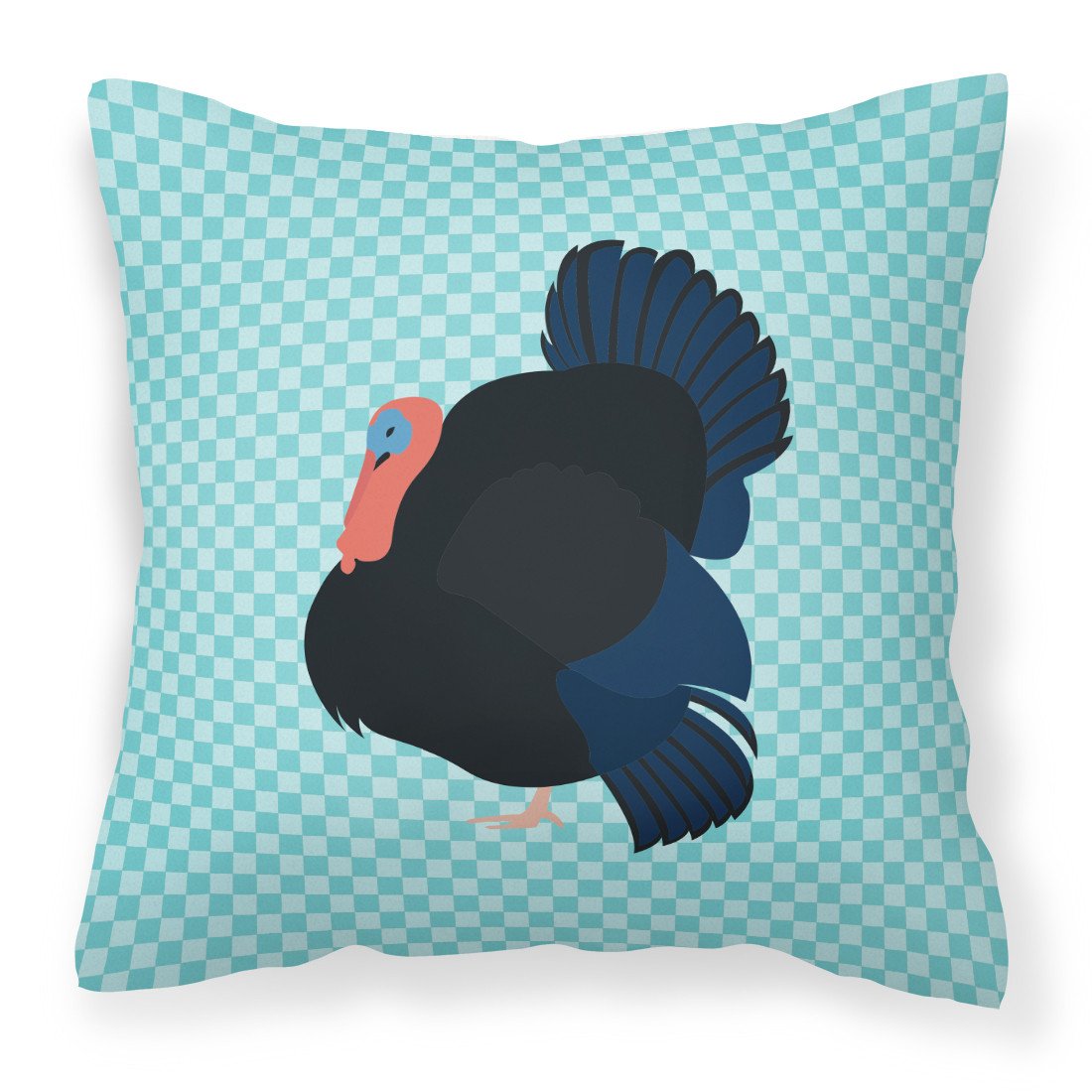 Norfolk Black Turkey Blue Check Fabric Decorative Pillow BB8159PW1818 by Caroline&#39;s Treasures