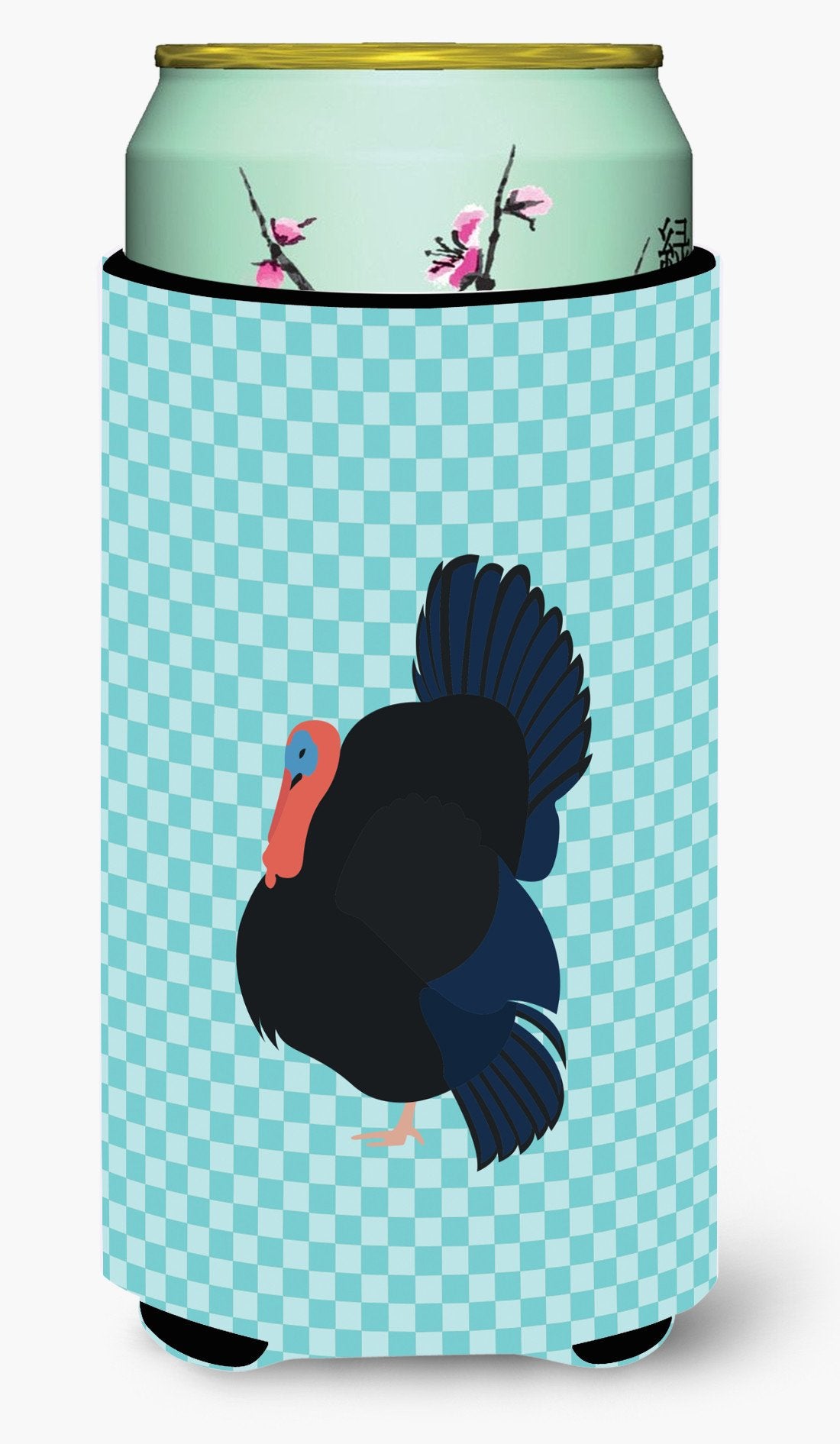 Norfolk Black Turkey Blue Check Tall Boy Beverage Insulator Hugger BB8159TBC by Caroline's Treasures