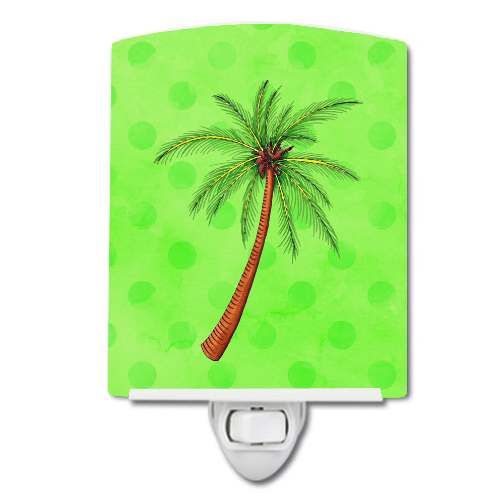 Palm Tree Green Polkadot Ceramic Night Light BB8165CNL - the-store.com