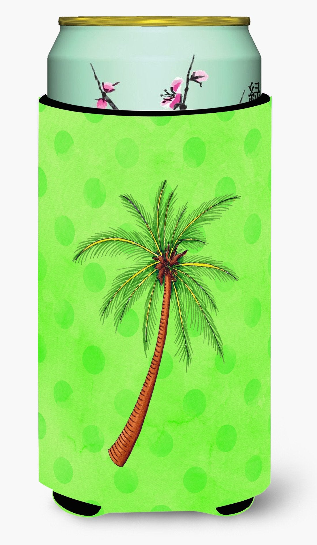 Palm Tree Green Polkadot Tall Boy Beverage Insulator Hugger BB8165TBC by Caroline's Treasures