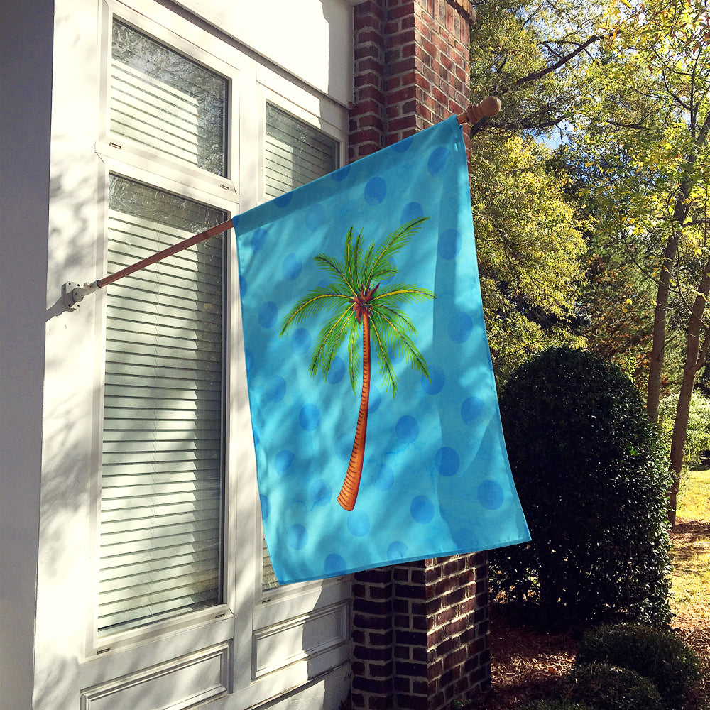 Palm Tree Blue Polkadot Flag Canvas House Size BB8166CHF