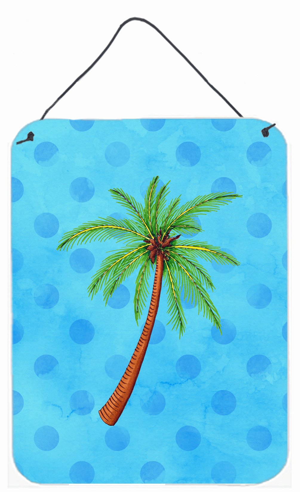 Palm Tree Blue Polkadot Wall or Door Hanging Prints BB8166DS1216 by Caroline's Treasures