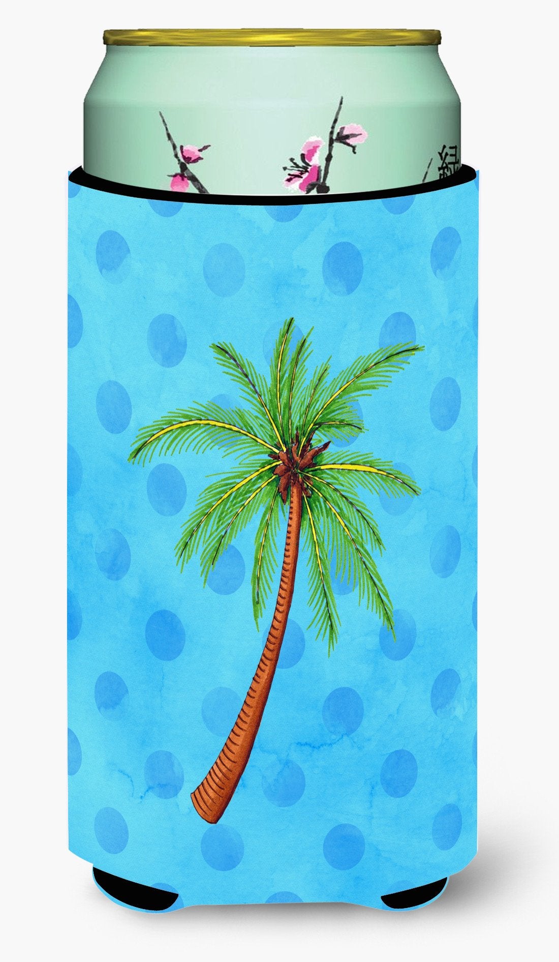 Palm Tree Blue Polkadot Tall Boy Beverage Insulator Hugger BB8166TBC by Caroline's Treasures