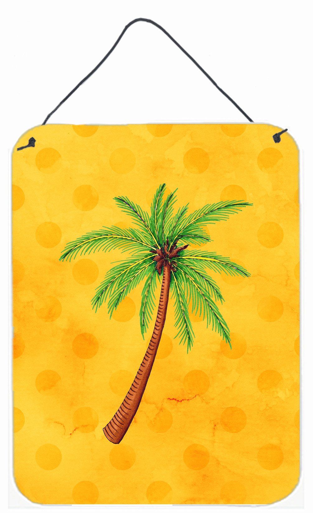 Palm Tree Yellow Polkadot Wall or Door Hanging Prints BB8167DS1216 by Caroline&#39;s Treasures