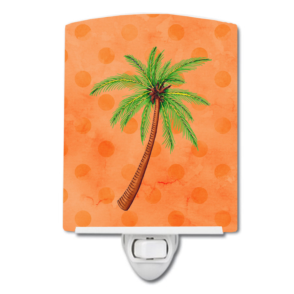 Palm Tree Orange Polkadot Ceramic Night Light BB8168CNL - the-store.com