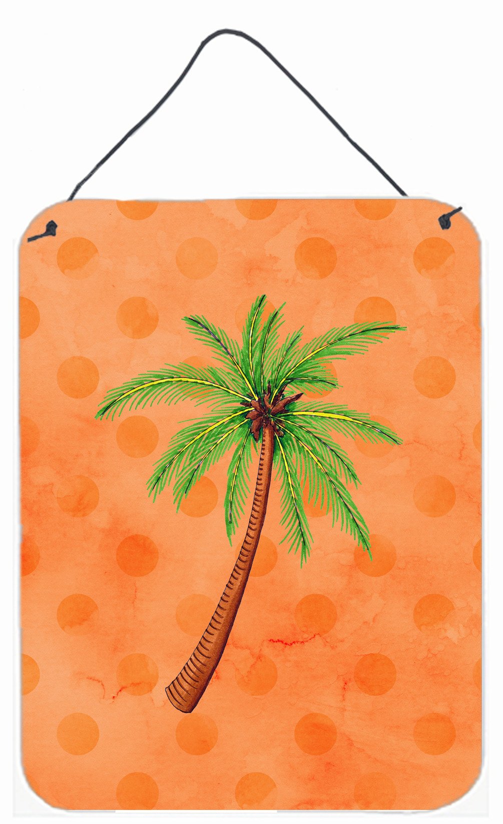 Palm Tree Orange Polkadot Wall or Door Hanging Prints BB8168DS1216 by Caroline&#39;s Treasures