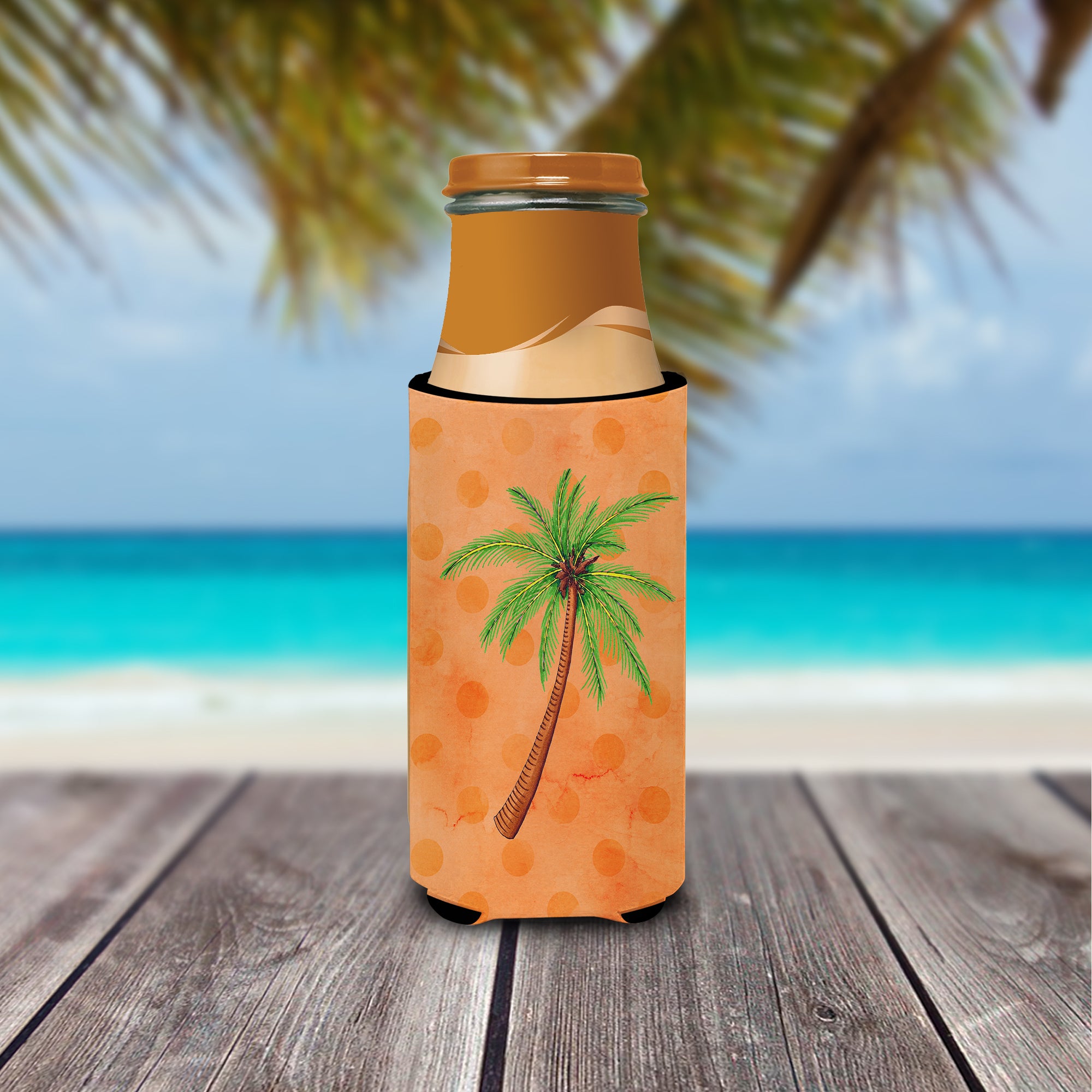 Palm Tree Orange Polkadot  Ultra Hugger for slim cans BB8168MUK