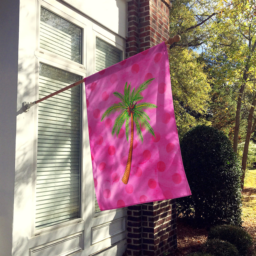 Palm Tree Pink Polkadot Flag Canvas House Size BB8169CHF  the-store.com.