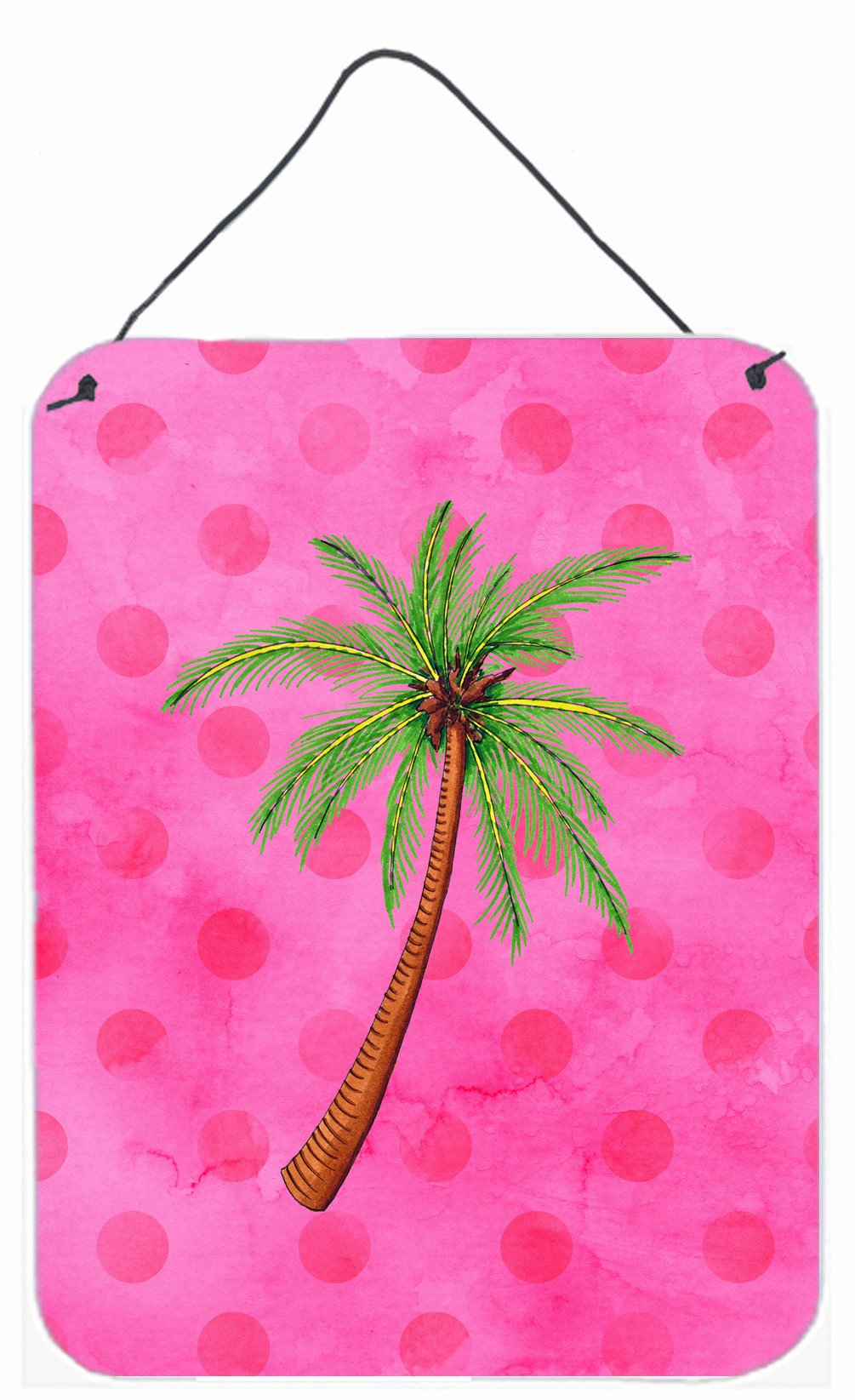 Palm Tree Pink Polkadot Wall or Door Hanging Prints BB8169DS1216 by Caroline's Treasures
