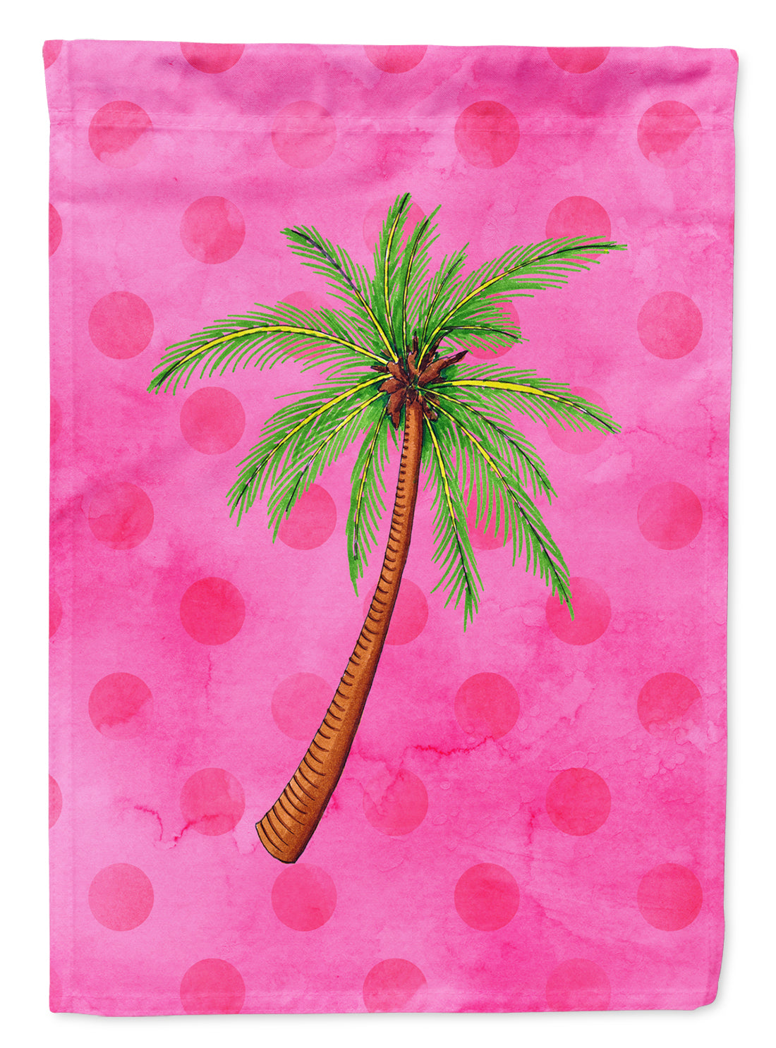 Palm Tree Pink Polkadot Flag Garden Size BB8169GF  the-store.com.