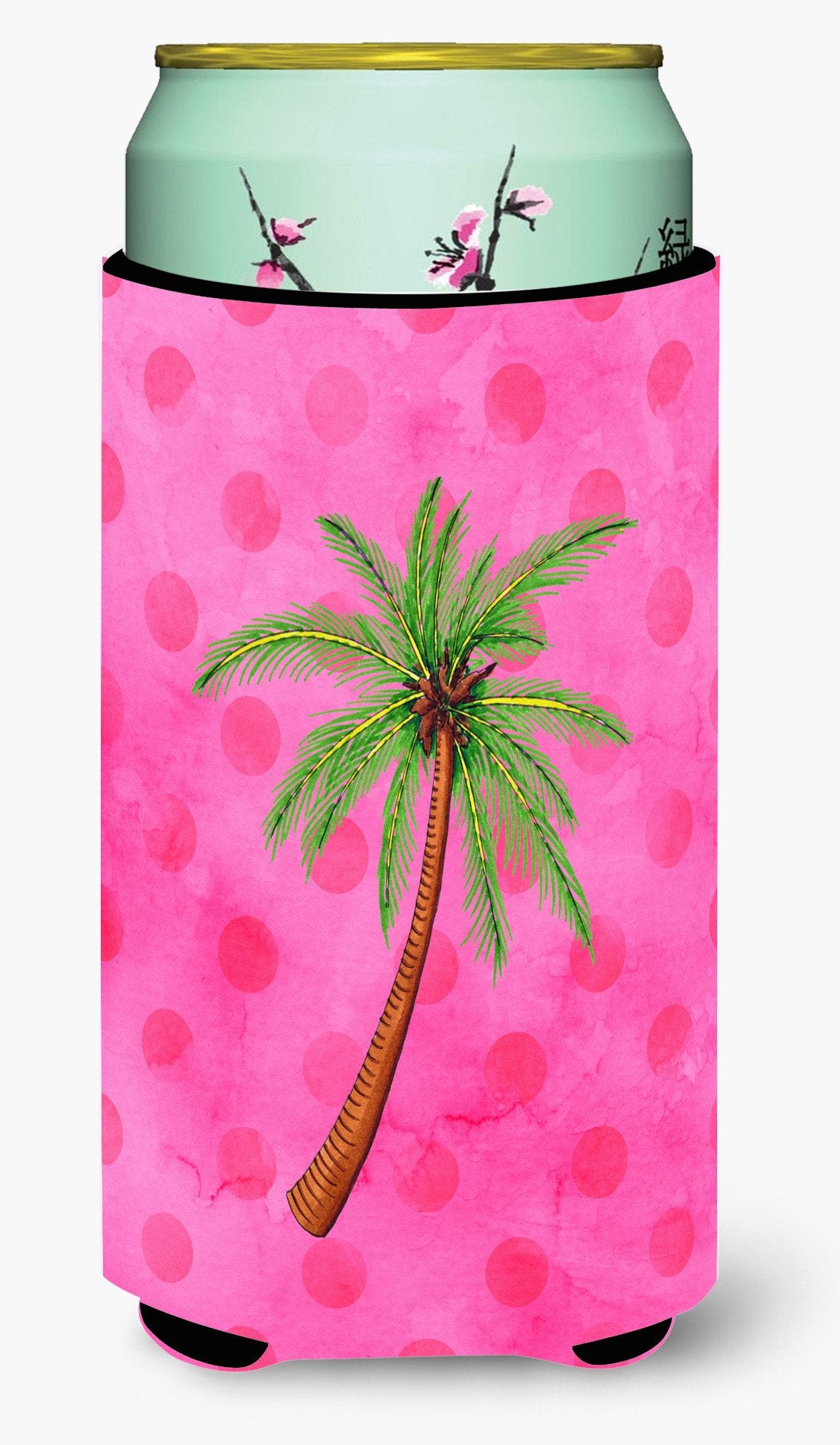 Palm Tree Pink Polkadot Tall Boy Beverage Insulator Hugger BB8169TBC by Caroline&#39;s Treasures