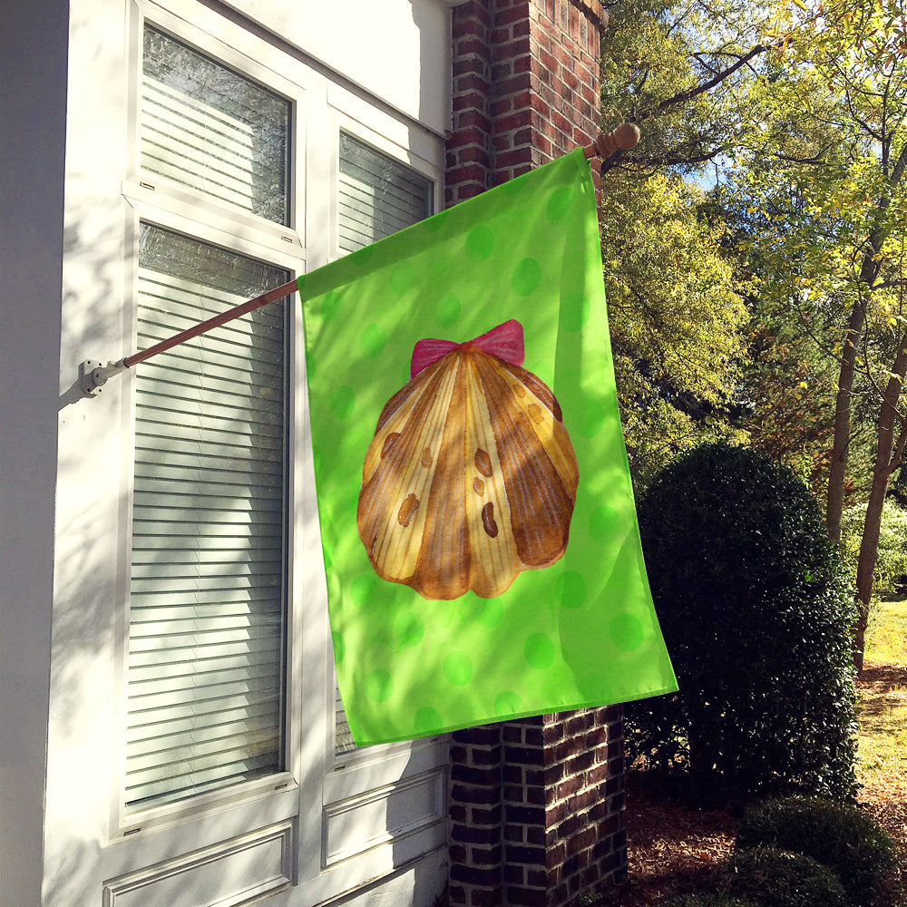Sea Shell Green Polkadot Flag Canvas House Size BB8170CHF
