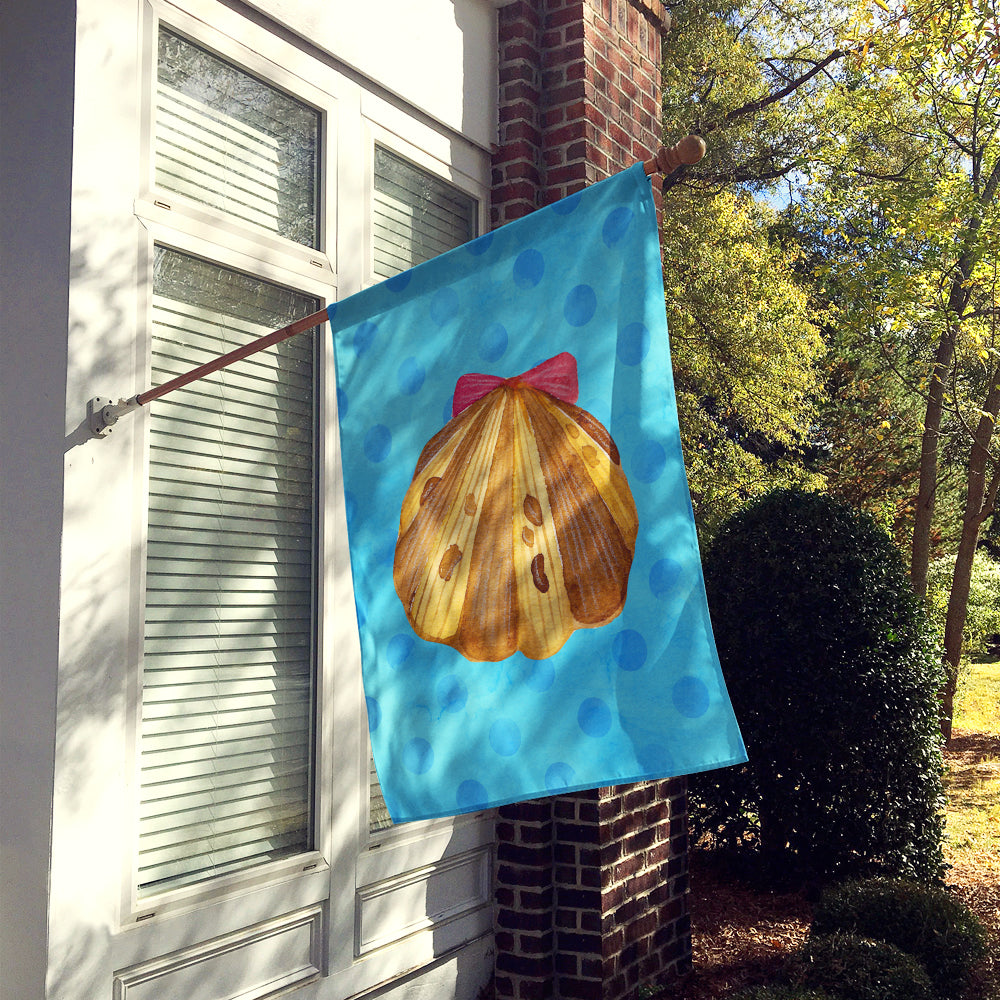Sea Shell Blue Polkadot Flag Canvas House Size BB8171CHF