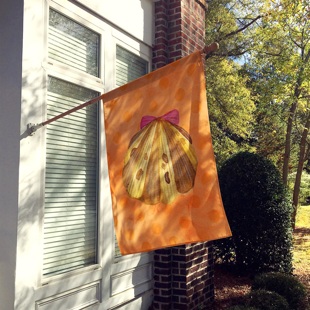 Sea Shell Orange Polkadot Flag Canvas House Size BB8173CHF