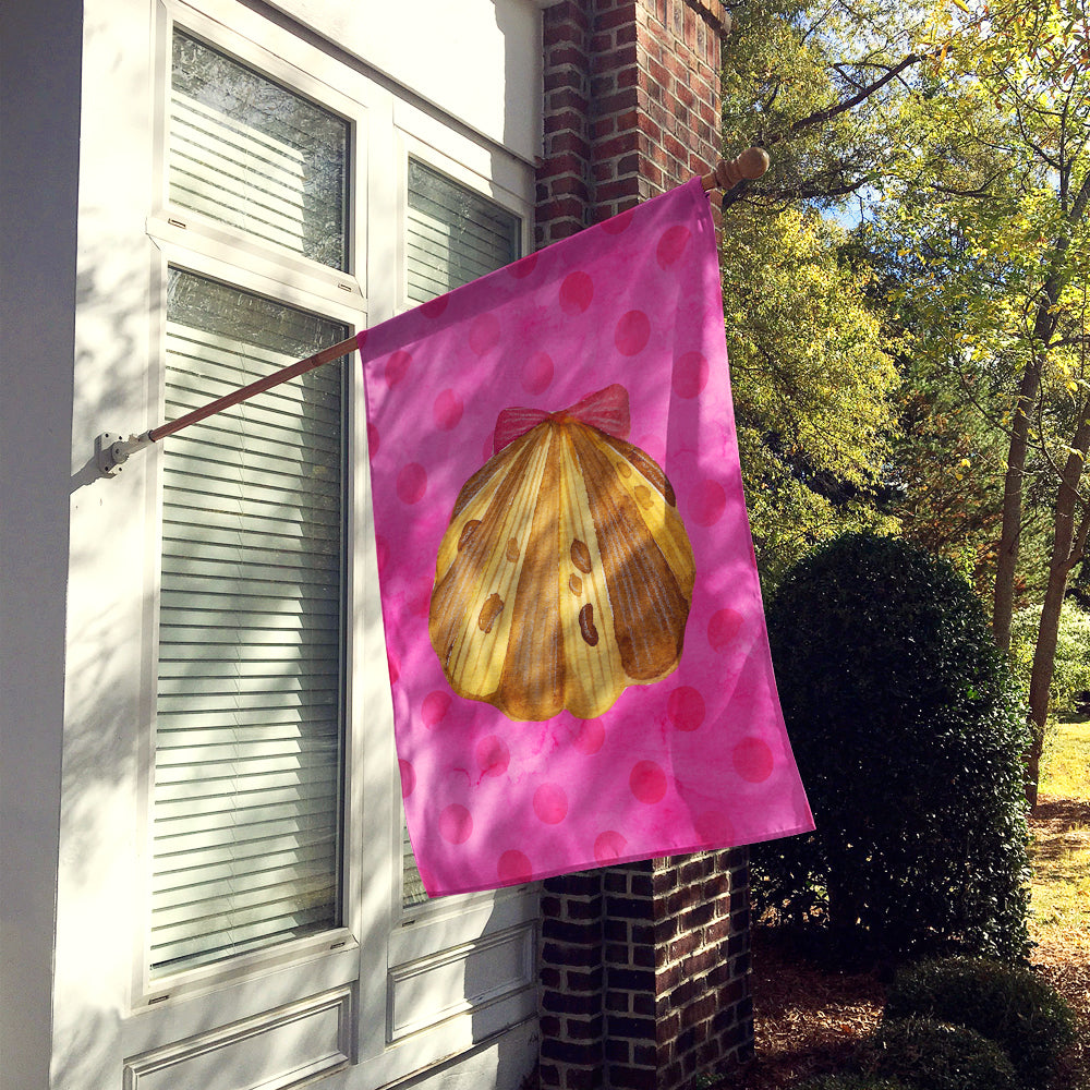 Sea Shell Pink Polkadot Flag Canvas House Size BB8174CHF