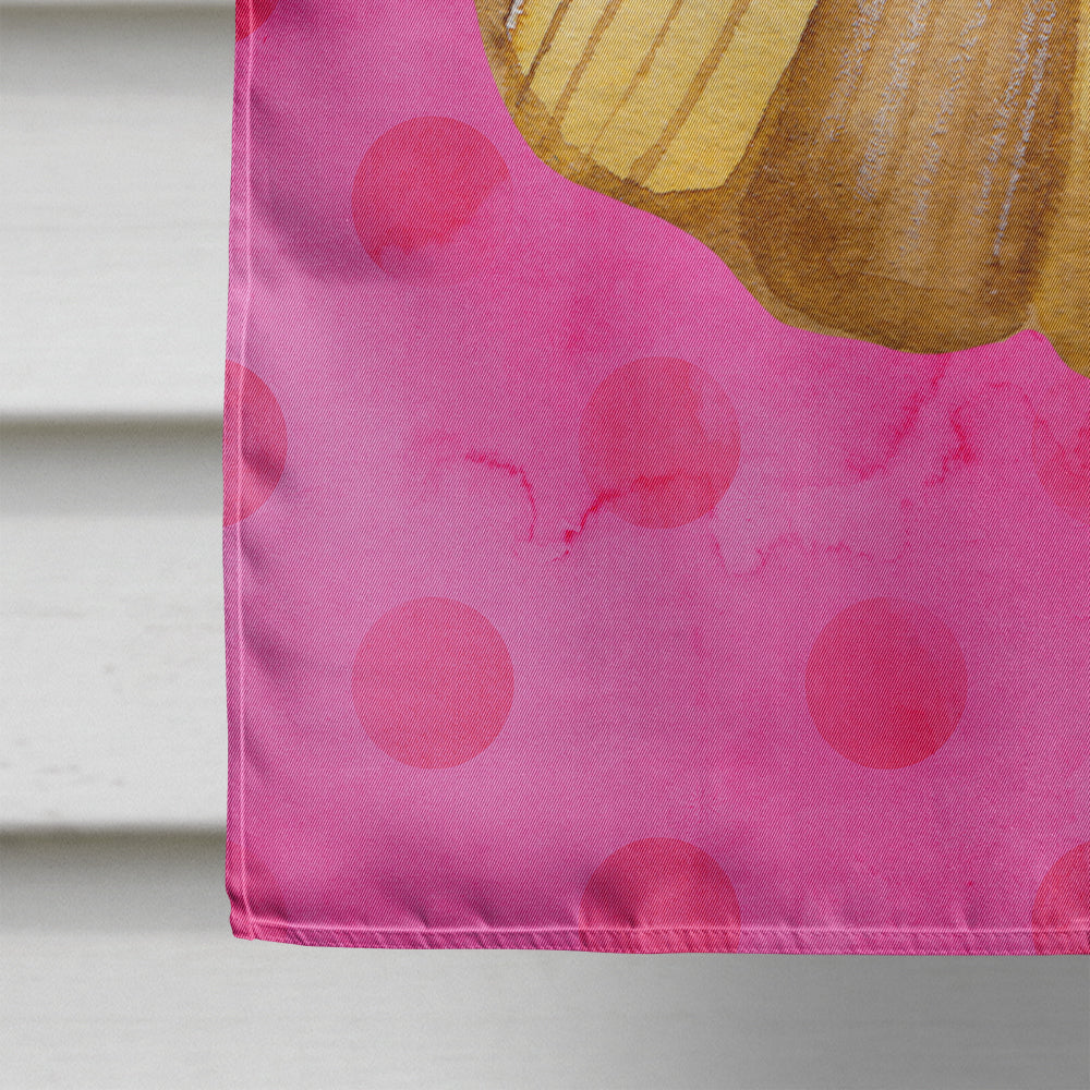 Sea Shell Pink Polkadot Flag Canvas House Size BB8174CHF