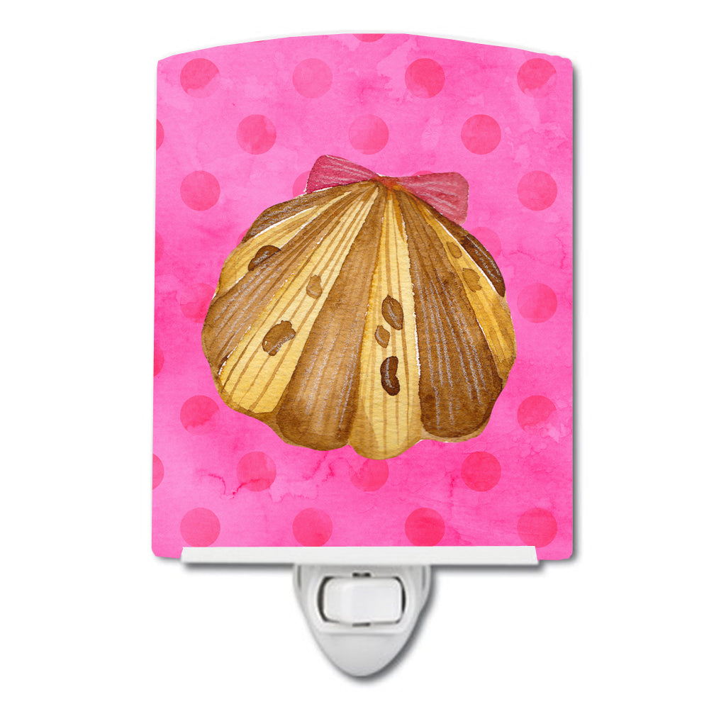 Sea Shell Pink Polkadot Ceramic Night Light BB8174CNL - the-store.com