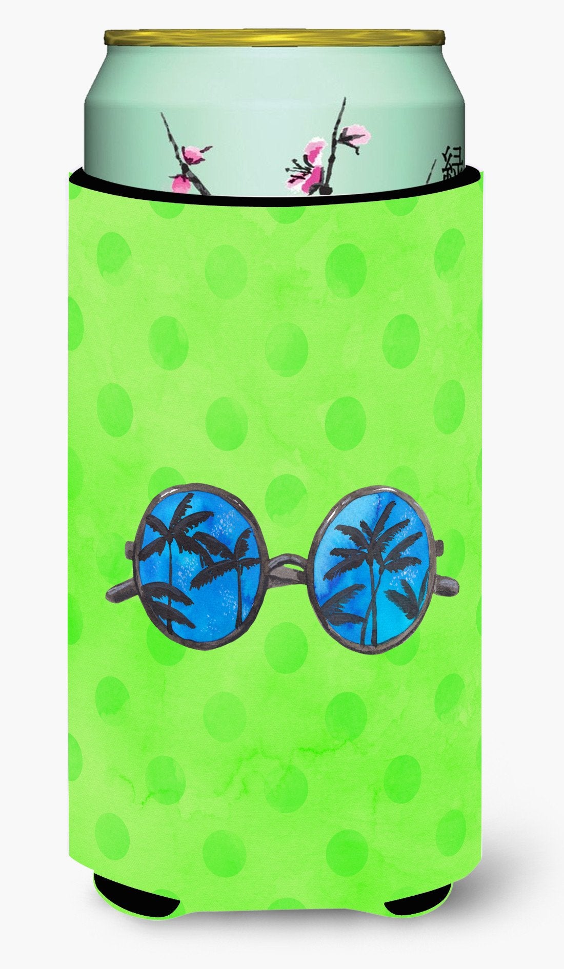 Sunglasses Green Polkadot Tall Boy Beverage Insulator Hugger BB8175TBC by Caroline's Treasures