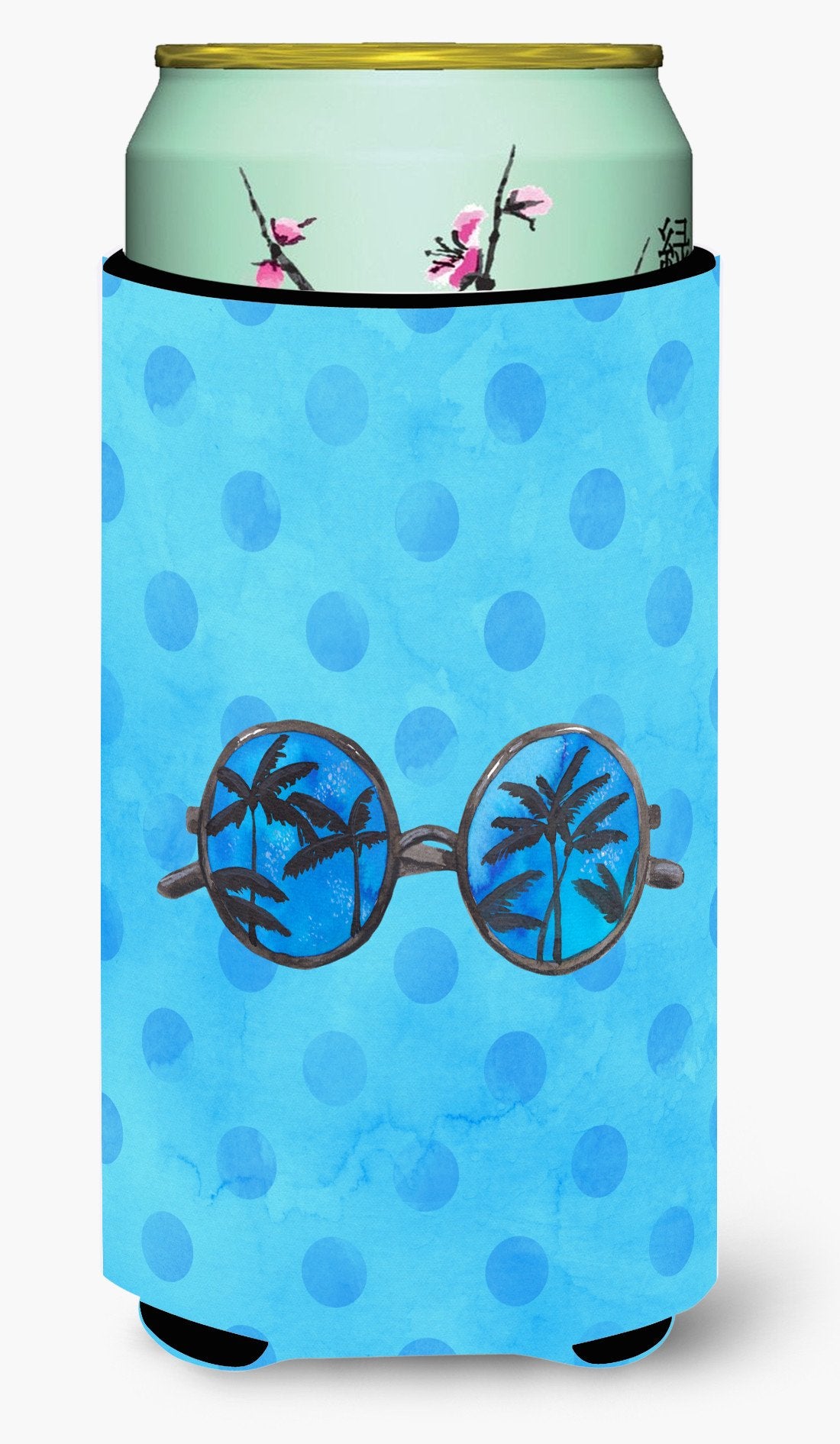 Sunglasses Blue Polkadot Tall Boy Beverage Insulator Hugger BB8176TBC by Caroline's Treasures