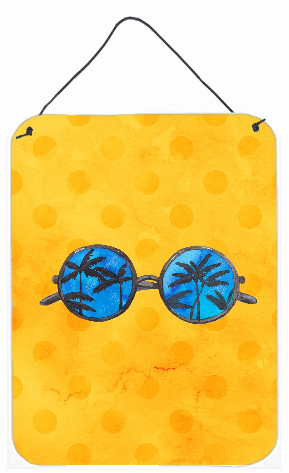 Sunglasses Yellow Polkadot Wall or Door Hanging Prints BB8177DS1216 by Caroline's Treasures