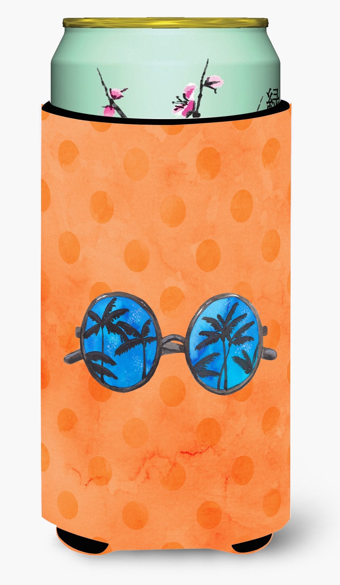 Sunglasses Orange Polkadot Tall Boy Beverage Insulator Hugger BB8178TBC by Caroline&#39;s Treasures
