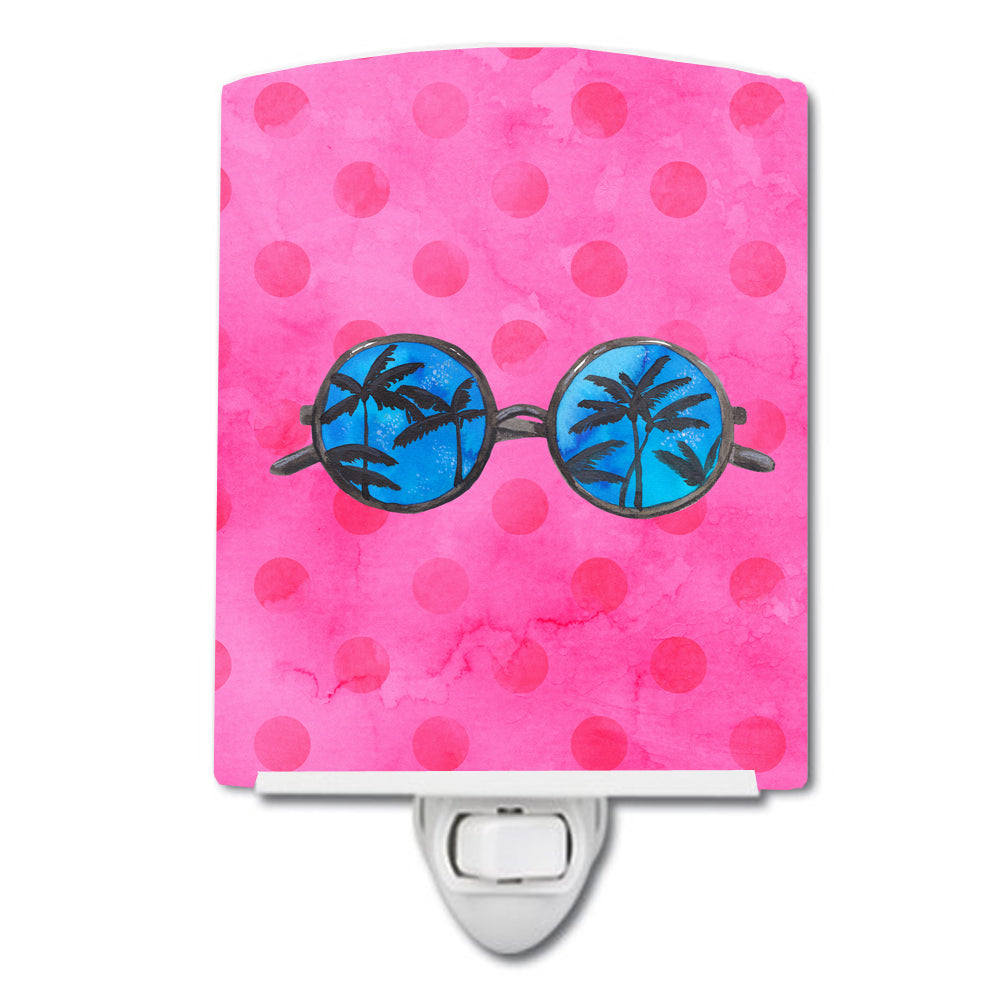 Sunglasses Pink Polkadot Ceramic Night Light BB8179CNL - the-store.com