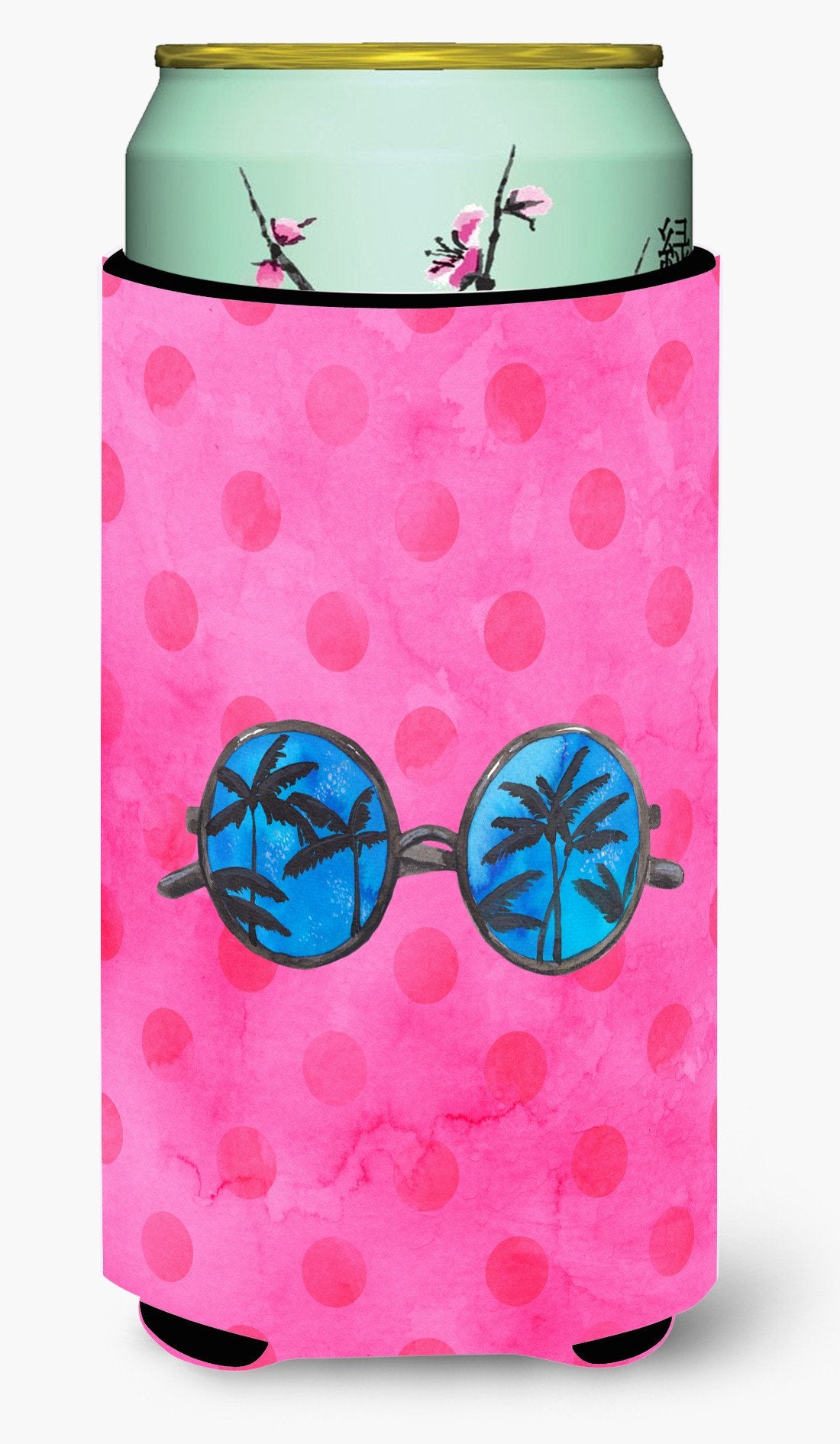 Sunglasses Pink Polkadot Tall Boy Beverage Insulator Hugger BB8179TBC by Caroline's Treasures
