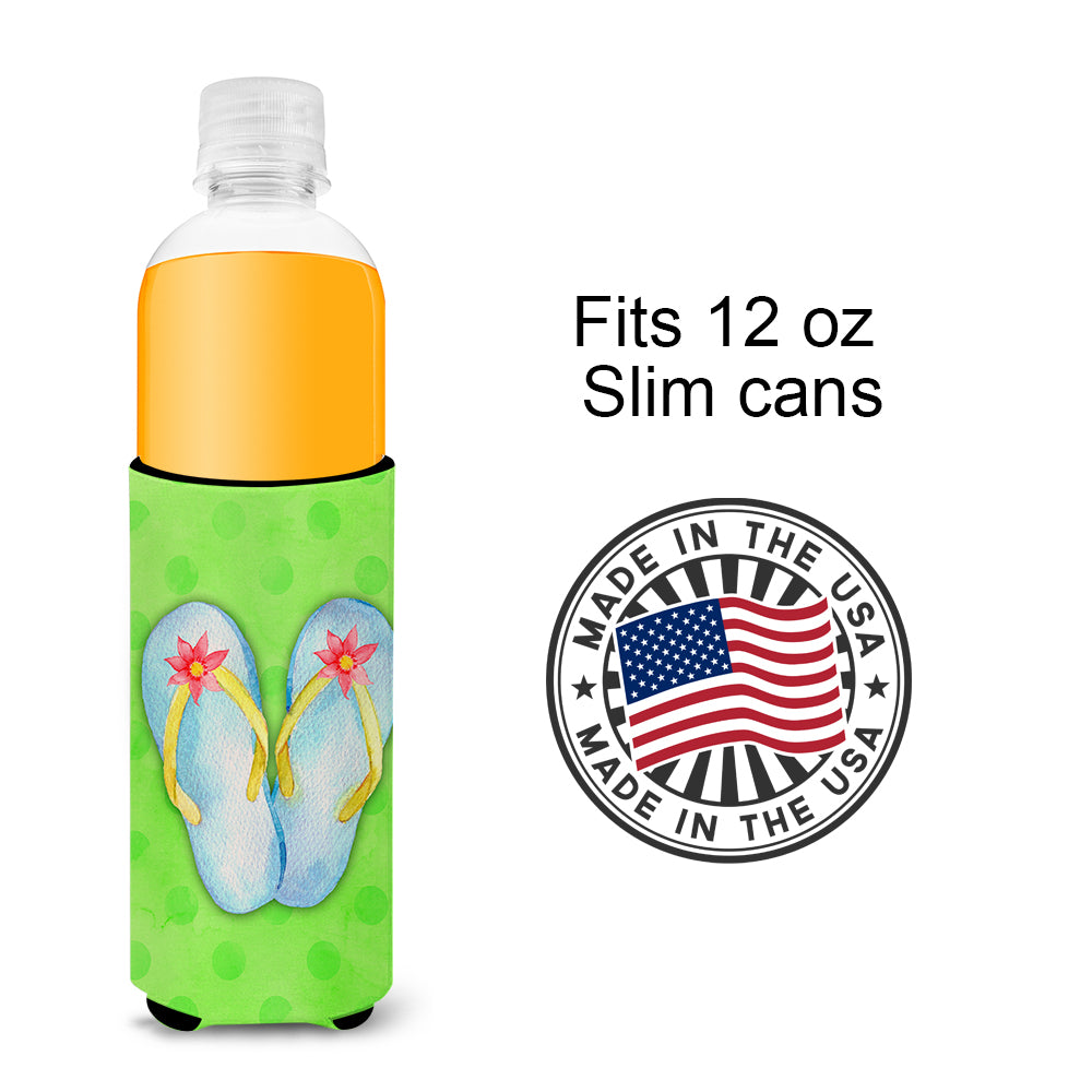 Flip Flops Green Polkadot  Ultra Hugger for slim cans BB8180MUK