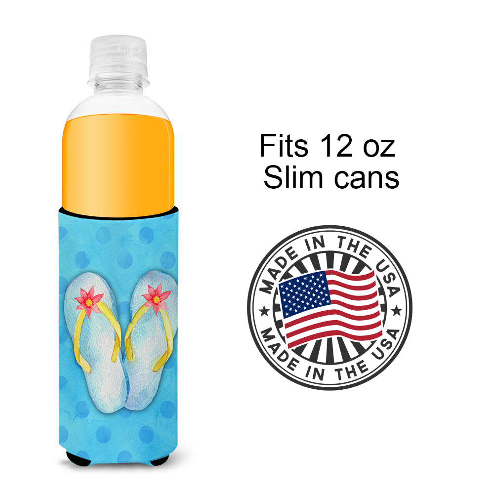 Flip Flops Blue Polkadot  Ultra Hugger for slim cans BB8181MUK
