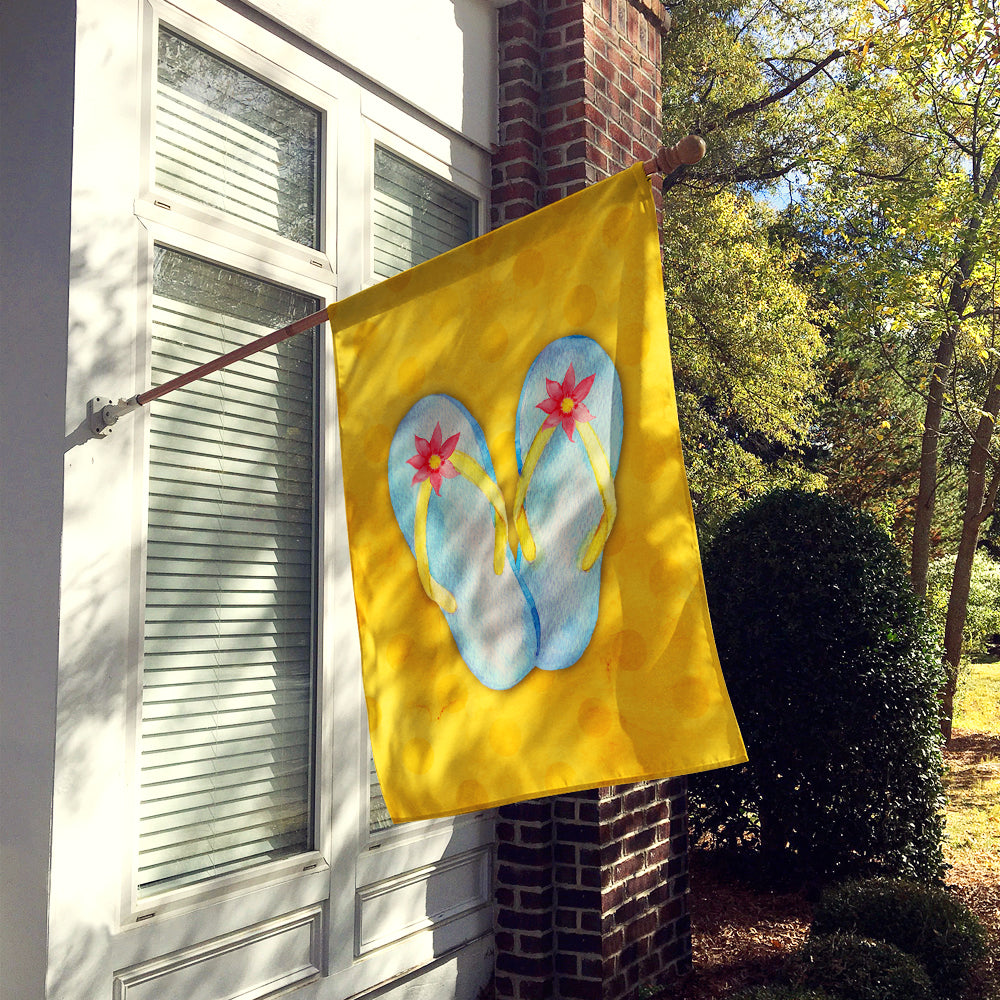 Flip Flops Yellow Polkadot Flag Canvas House Size BB8182CHF