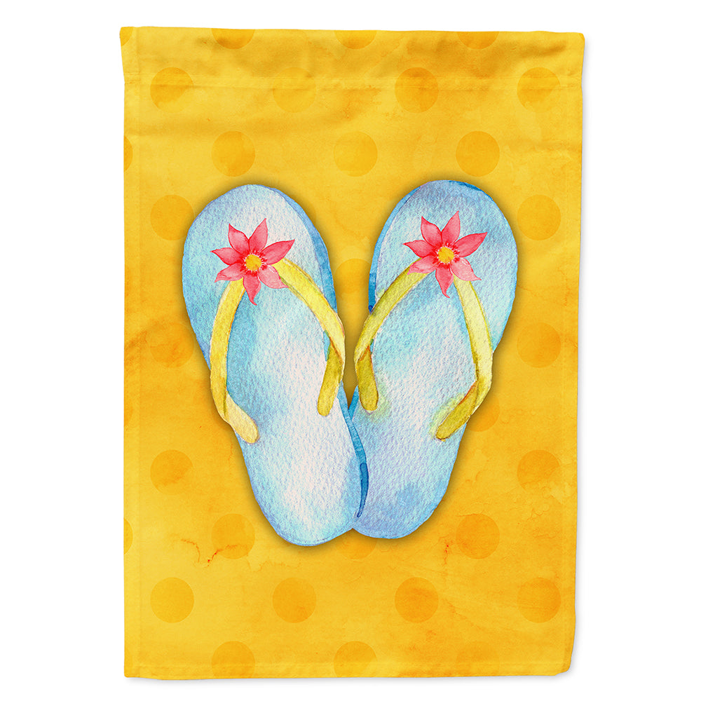 Flip Flops Yellow Polkadot Flag Canvas House Size BB8182CHF  the-store.com.