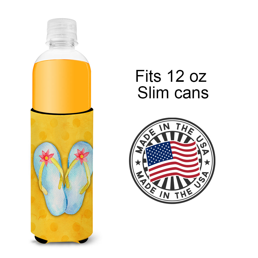 Flip Flops Yellow Polkadot  Ultra Hugger for slim cans BB8182MUK