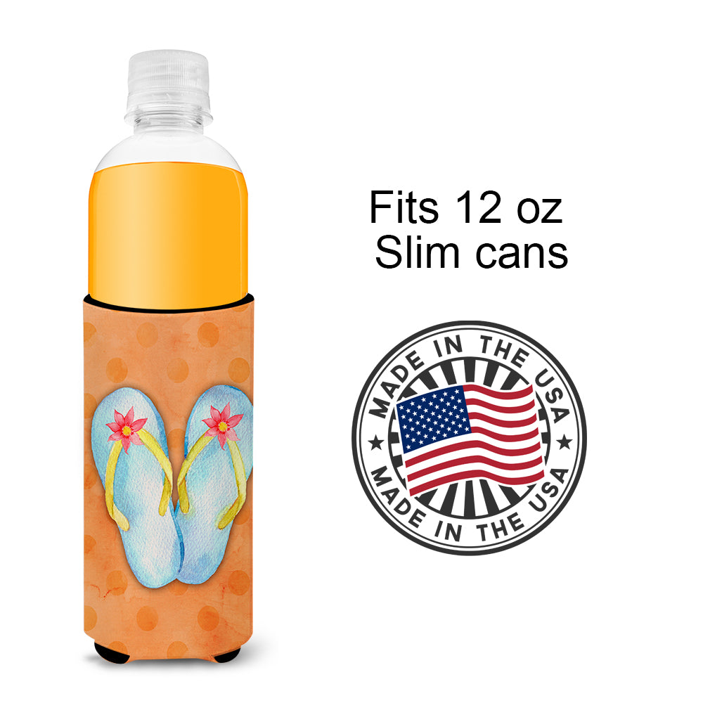 Flip Flops Orange Polkadot  Ultra Hugger for slim cans BB8183MUK  the-store.com.