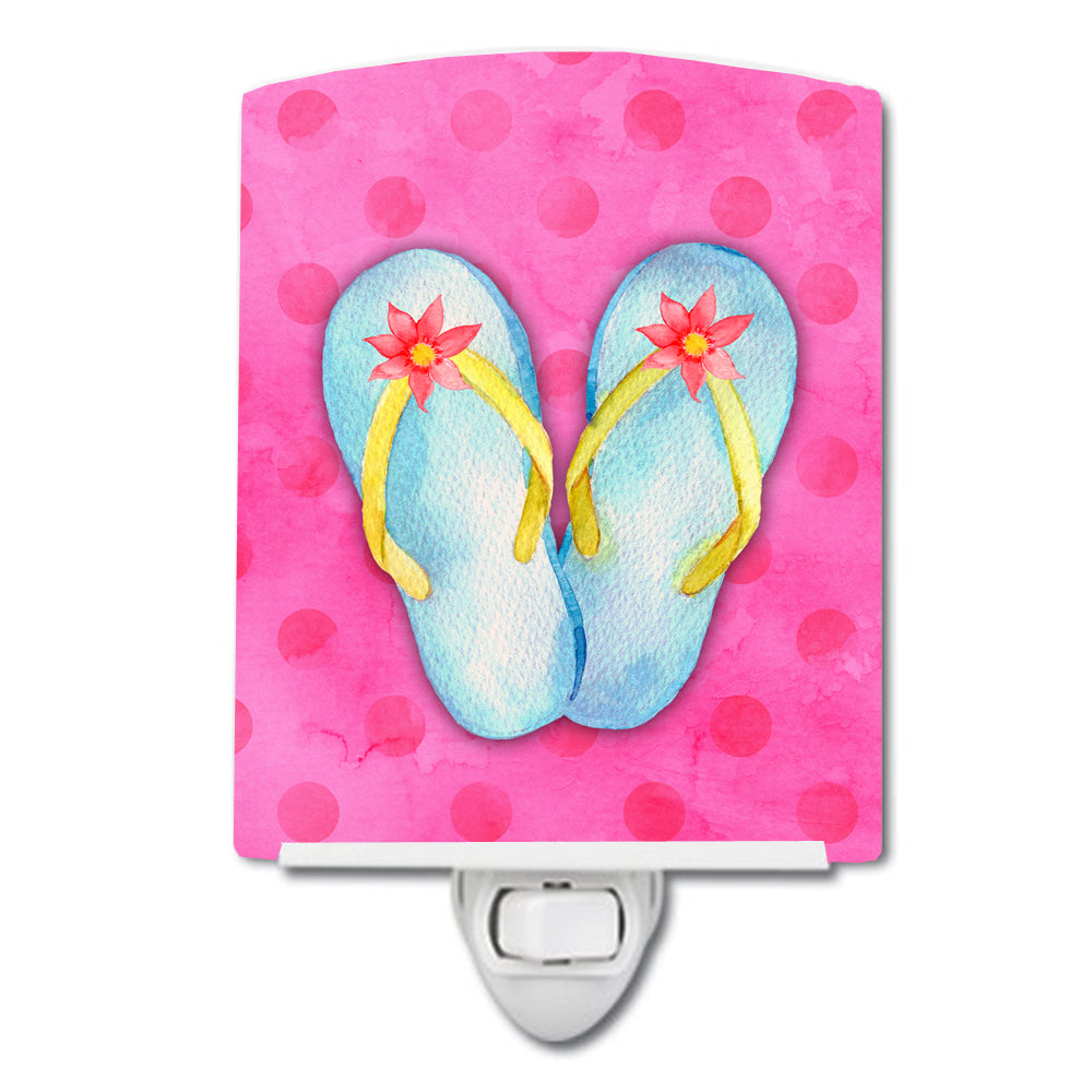 Flip Flops Pink Polkadot Ceramic Night Light BB8184CNL - the-store.com