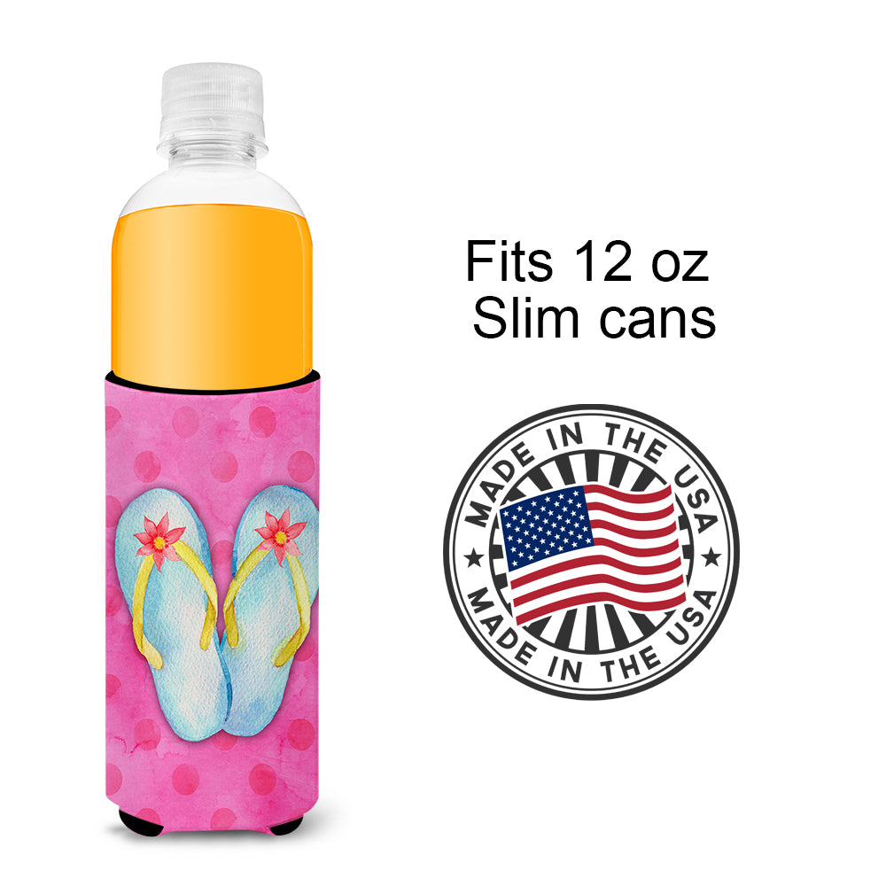 Flip Flops Pink Polkadot  Ultra Hugger for slim cans BB8184MUK  the-store.com.