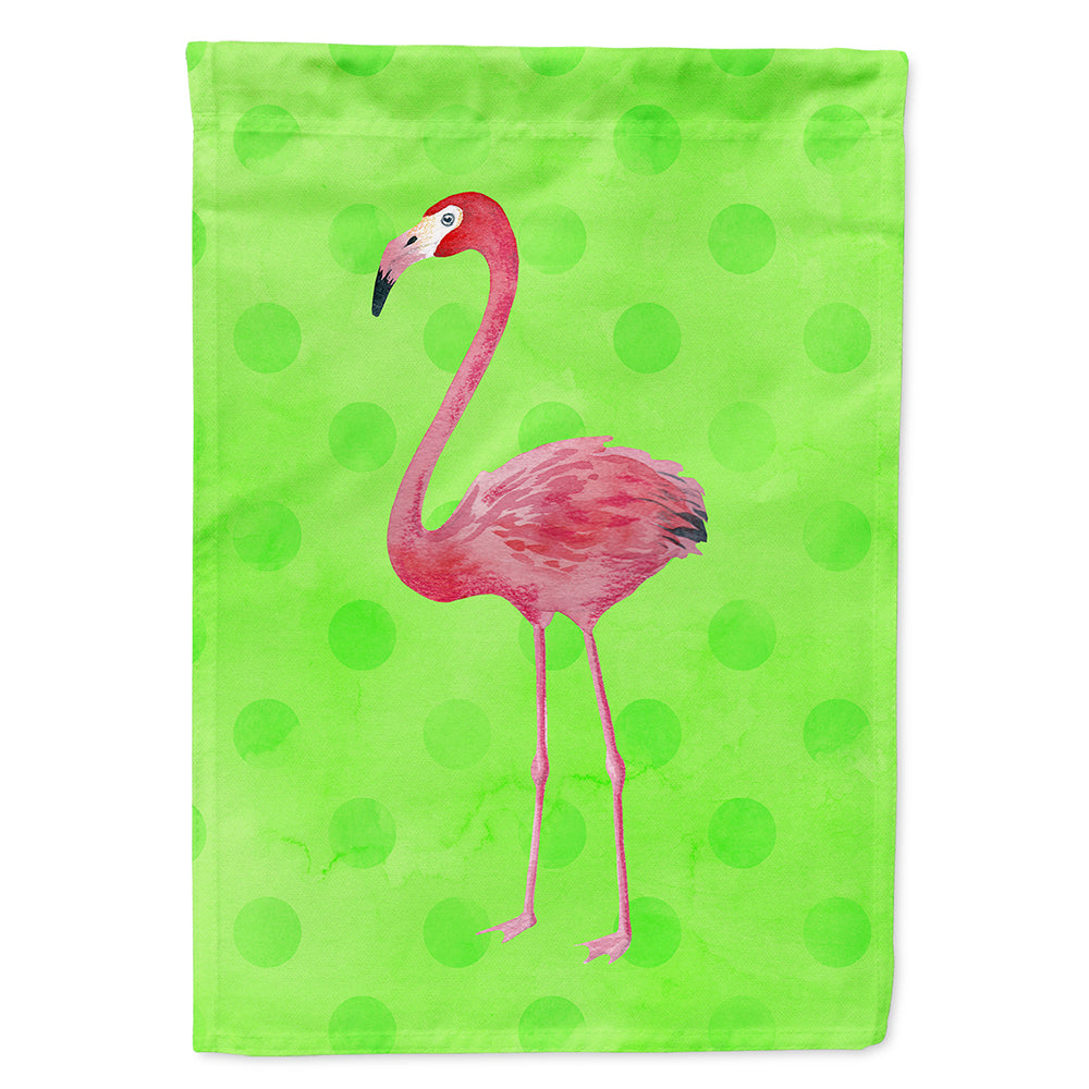 Flamingo Green Polkadot Flag Canvas House Size BB8185CHF  the-store.com.