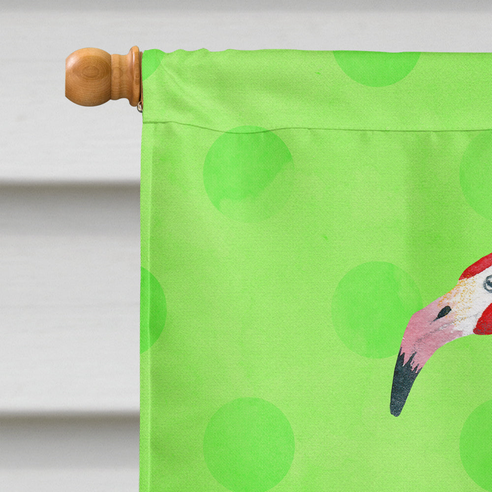 Flamingo Green Polkadot Flag Canvas House Size BB8185CHF