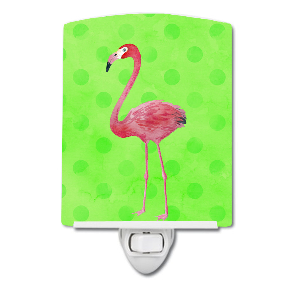 Flamingo Green Polkadot Ceramic Night Light BB8185CNL - the-store.com